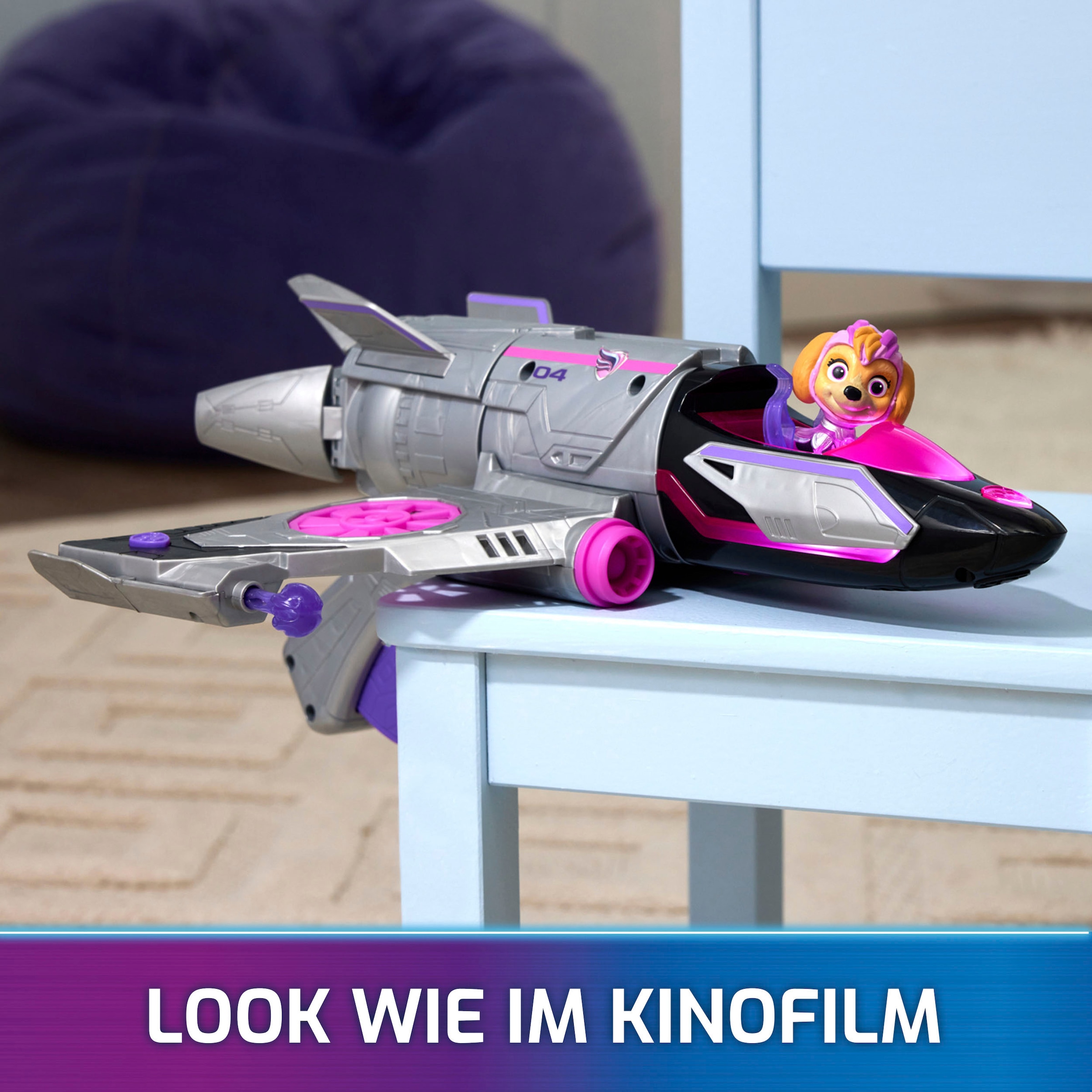 Spin Master Spielzeug-Flugzeug »Paw Patrol - Movie II - Skyes Deluxe Jet-Flieger«, inkl. Skye Figur, mit Licht- und Soundeffekt