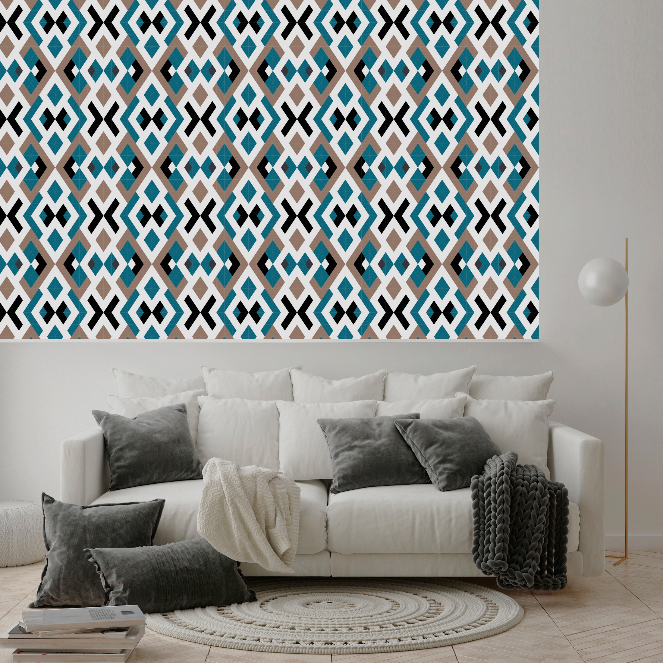 queence Vinyltapete »Nicole«, gemustert-Farbverlauf-bedruckt-abstrakt, 90x250cm, selbstklebend, kinderleichte Anbringung, Sticker