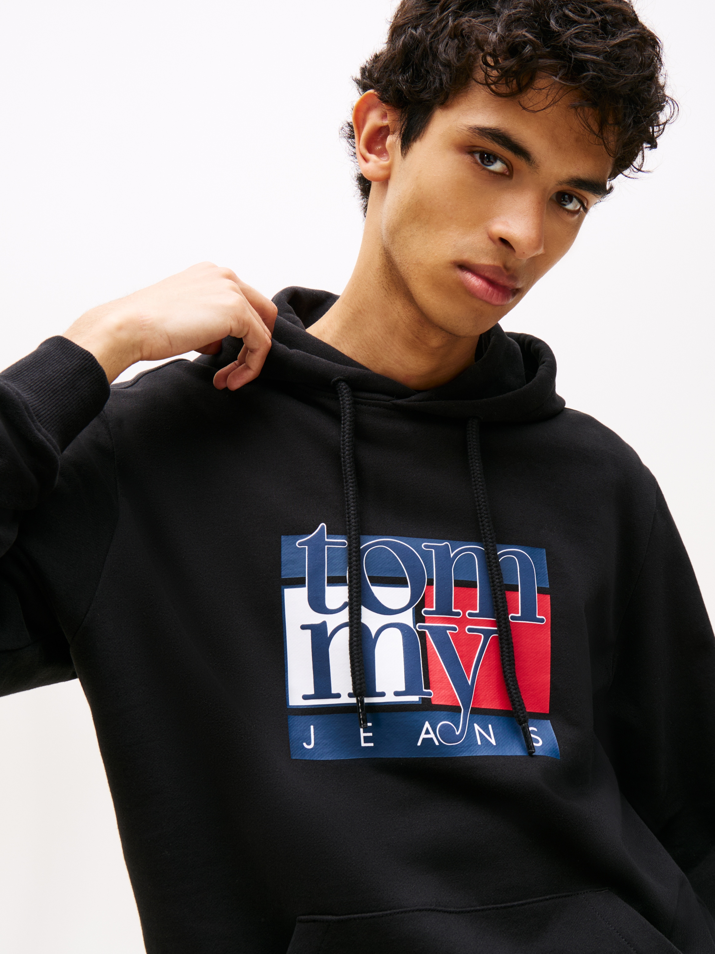 Tommy Jeans Hoodie »TJM RWB FLAG«, Regular Fit, Sweatshirt, mehrfarbiger Print
