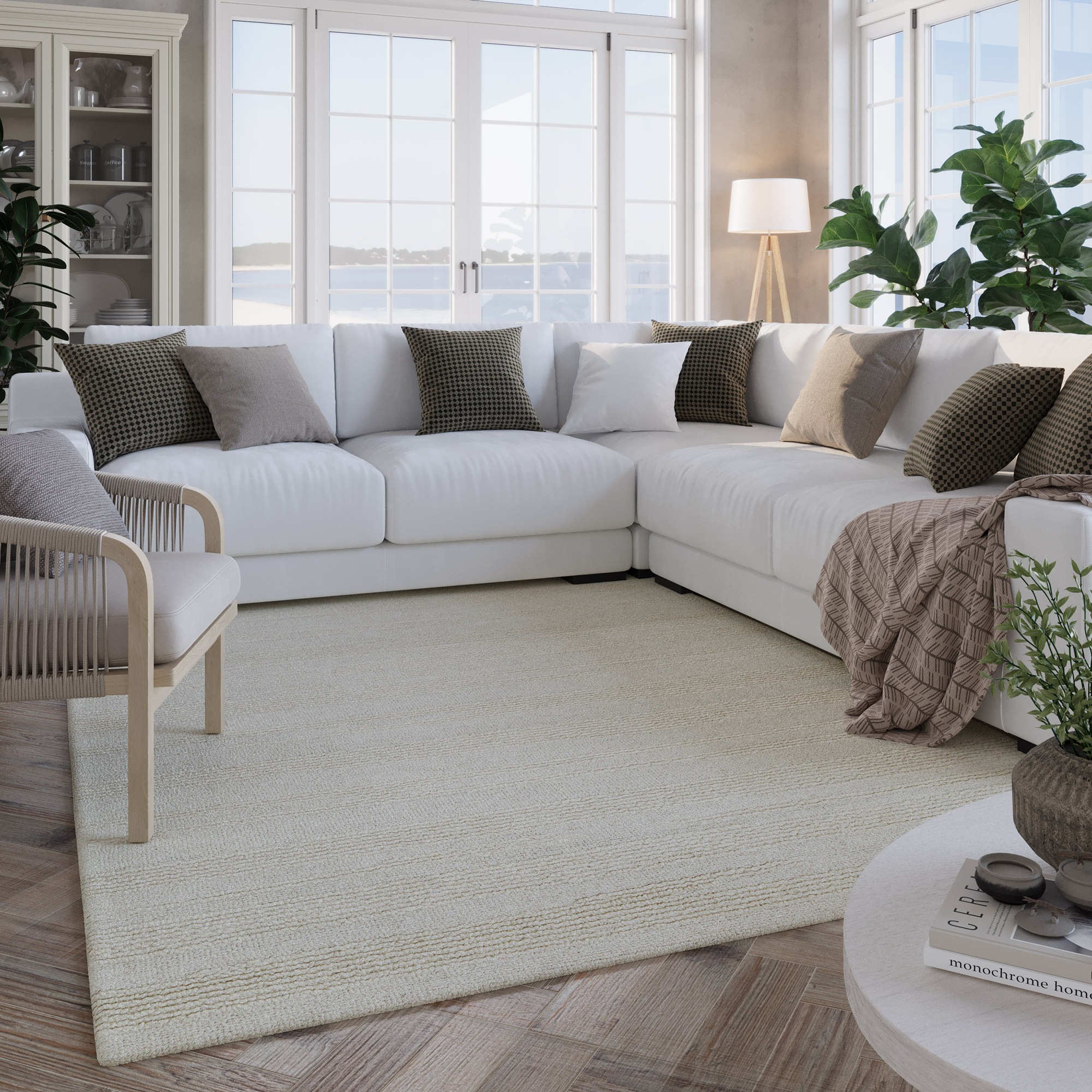 Wecon home Teppich »Hamptons TWENTYSEVEN«, rechteckig, 15 mm Höhe, Läufer, Kurzflor, Wohnzimmer, Schlafzimmer, elegant, robust, Linie
