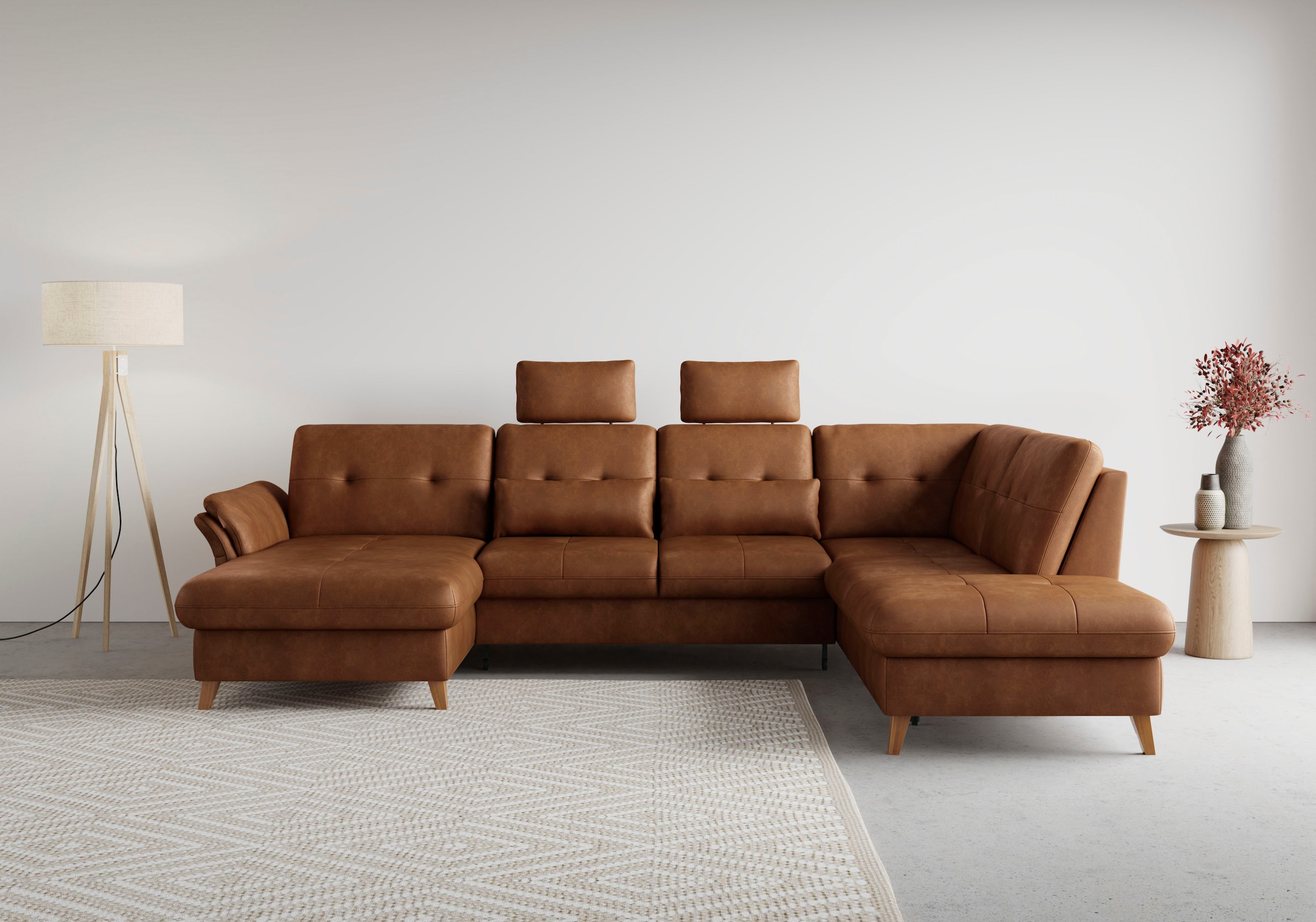 sit&more Wohnlandschaft »Göteborg«, inkl. Sitztiefenverstellung, wahlweise mit Bettfunktion & Bettkasten