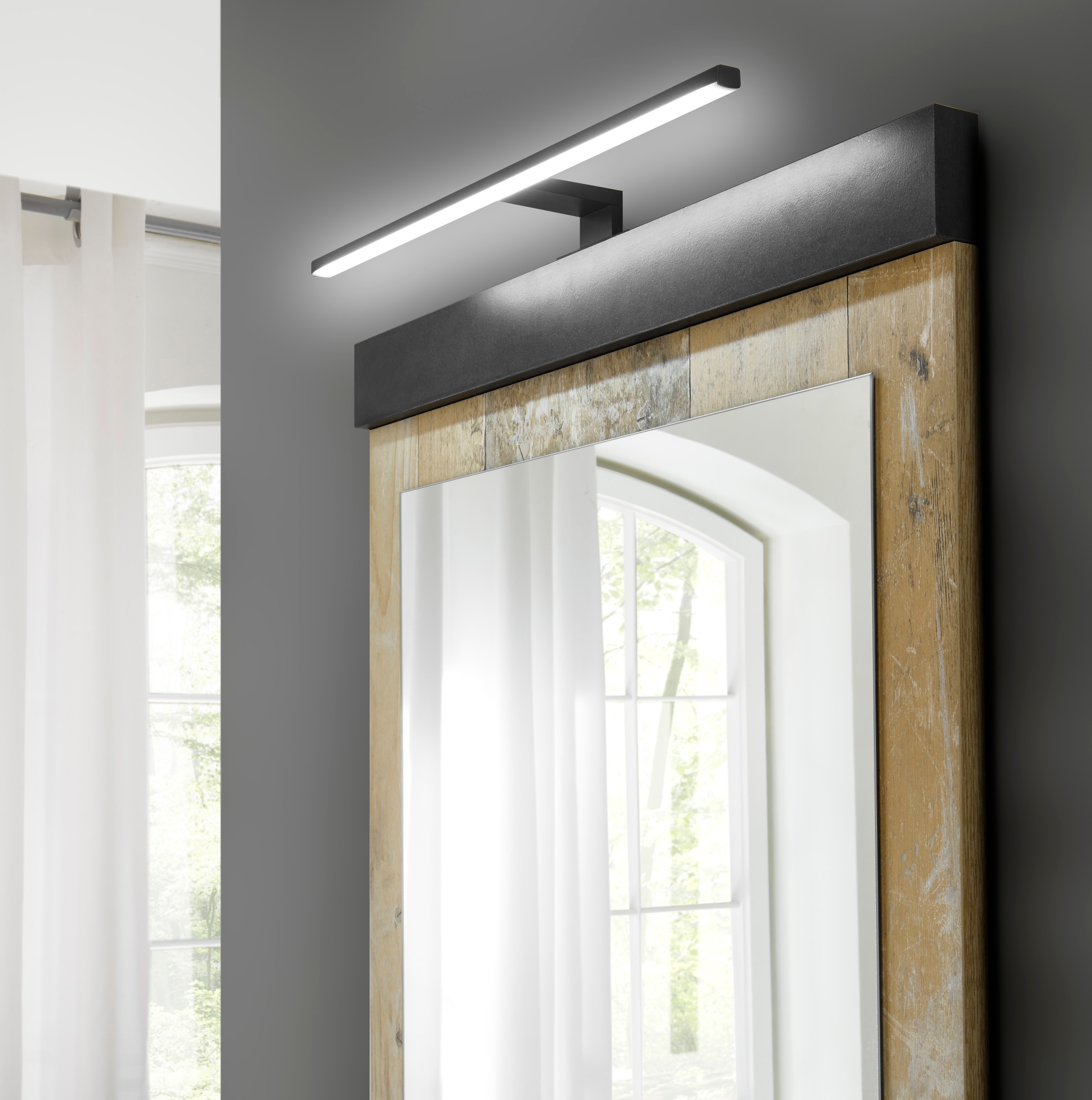 Home affaire Badmöbel-Set »SHERWOOD, Bad im modernen Design, 3-teiliges Badezimmer«, (3 St.), in 2 Farben verfügbar, Scheunentorbeschlag & Apothekergriff aus Metall