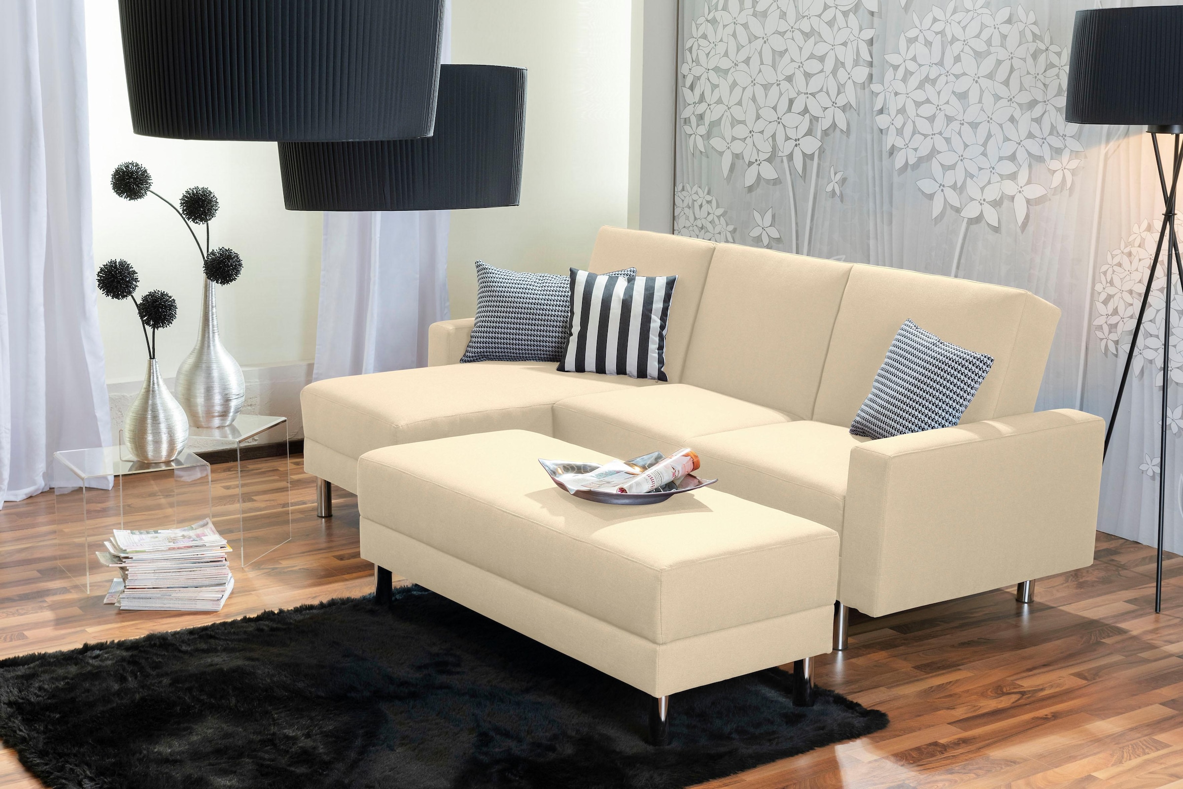 Max Winzer® Schlafsofa »Just Fresh«, mit Rückenverstellung, inklusive Stauraumhocker