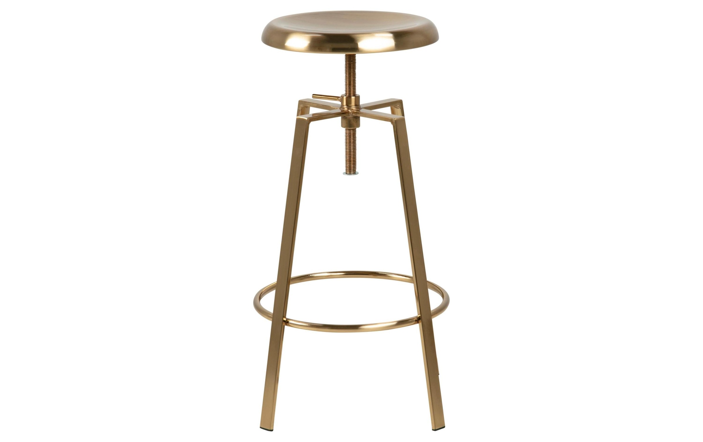 AC Design Barhocker »Goose 41 x 87 cm« Barhocker ohne Rückenlehne aus gold-gebürstetem Stahl