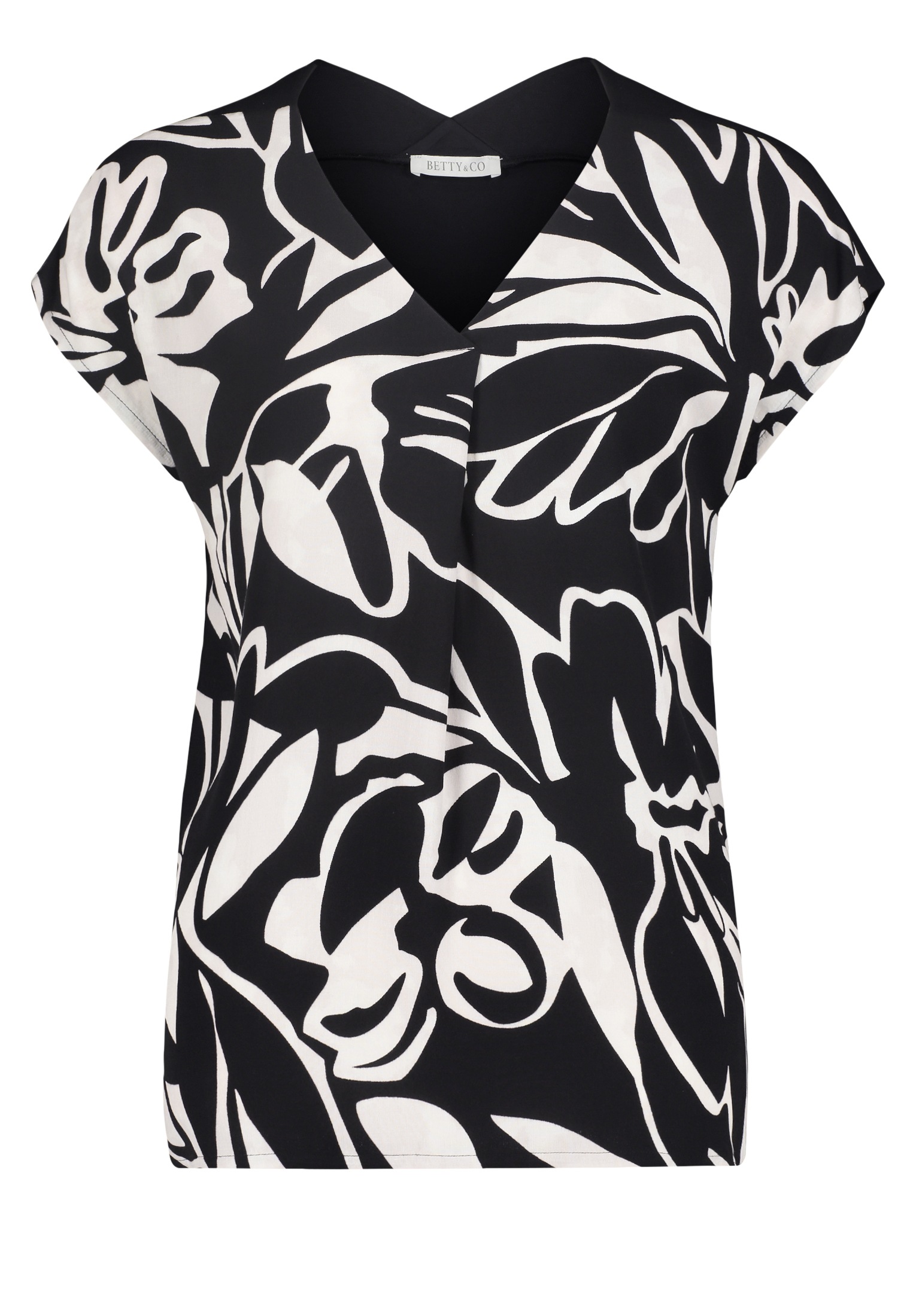 Betty&Co Kurzarmshirt »Betty & Co Blusenshirt mit Webbesatz«, (1 tlg.), Druck