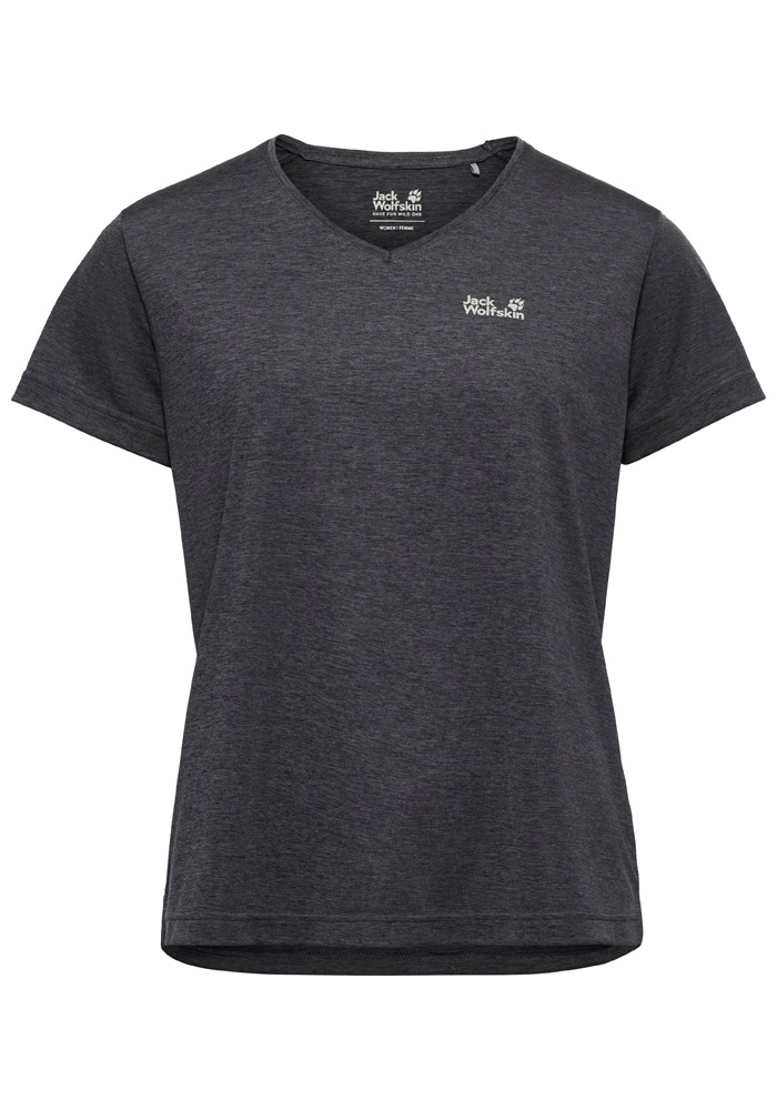 Jack Wolfskin Funktionsshirt »WILDTRAIL T W« mit V-Ausschnitt, aus Polyester, normale Länge, Kurzarm