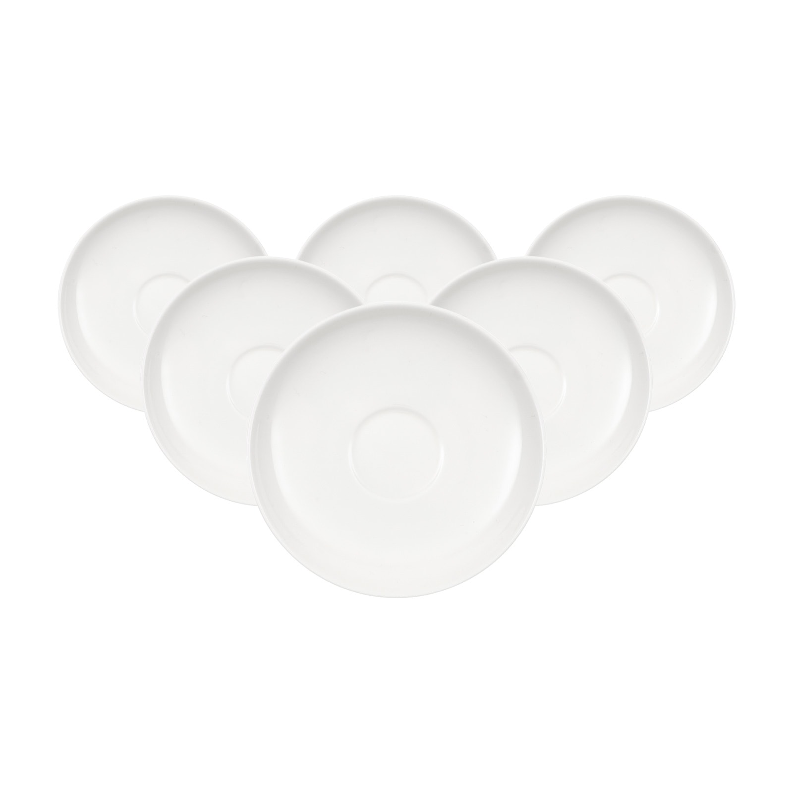 Villeroy & Boch Untertasse "Mokka-/Espressountertassen Anmut ø 12 cm 6er Set weiß" Spülmaschinenfest, Mikrowellensicher