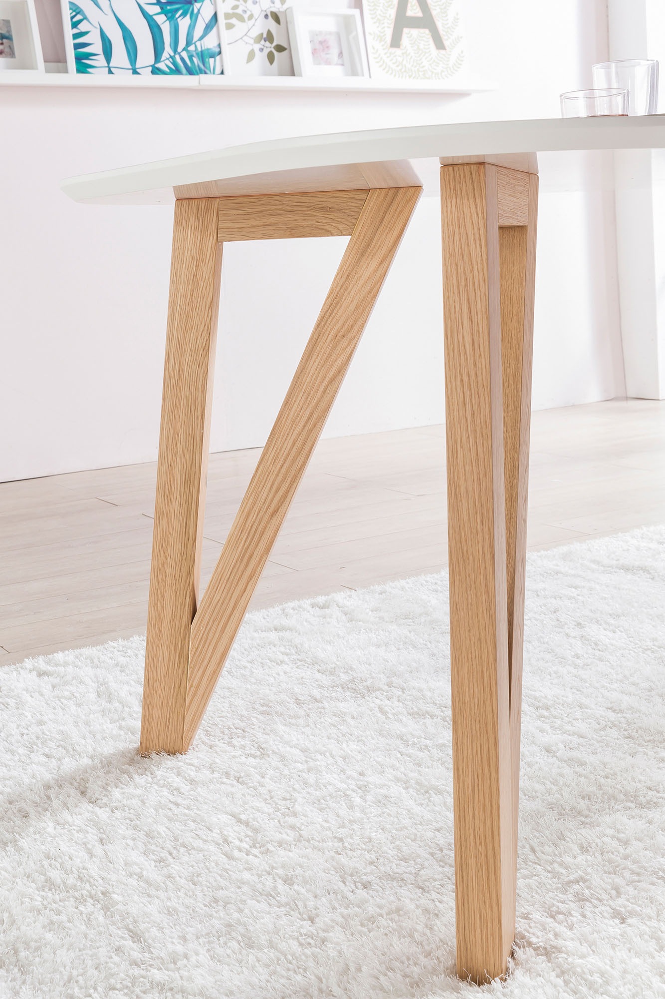 SALESFEVER Solna Dining Table White/Oak 200x100x76cm 3