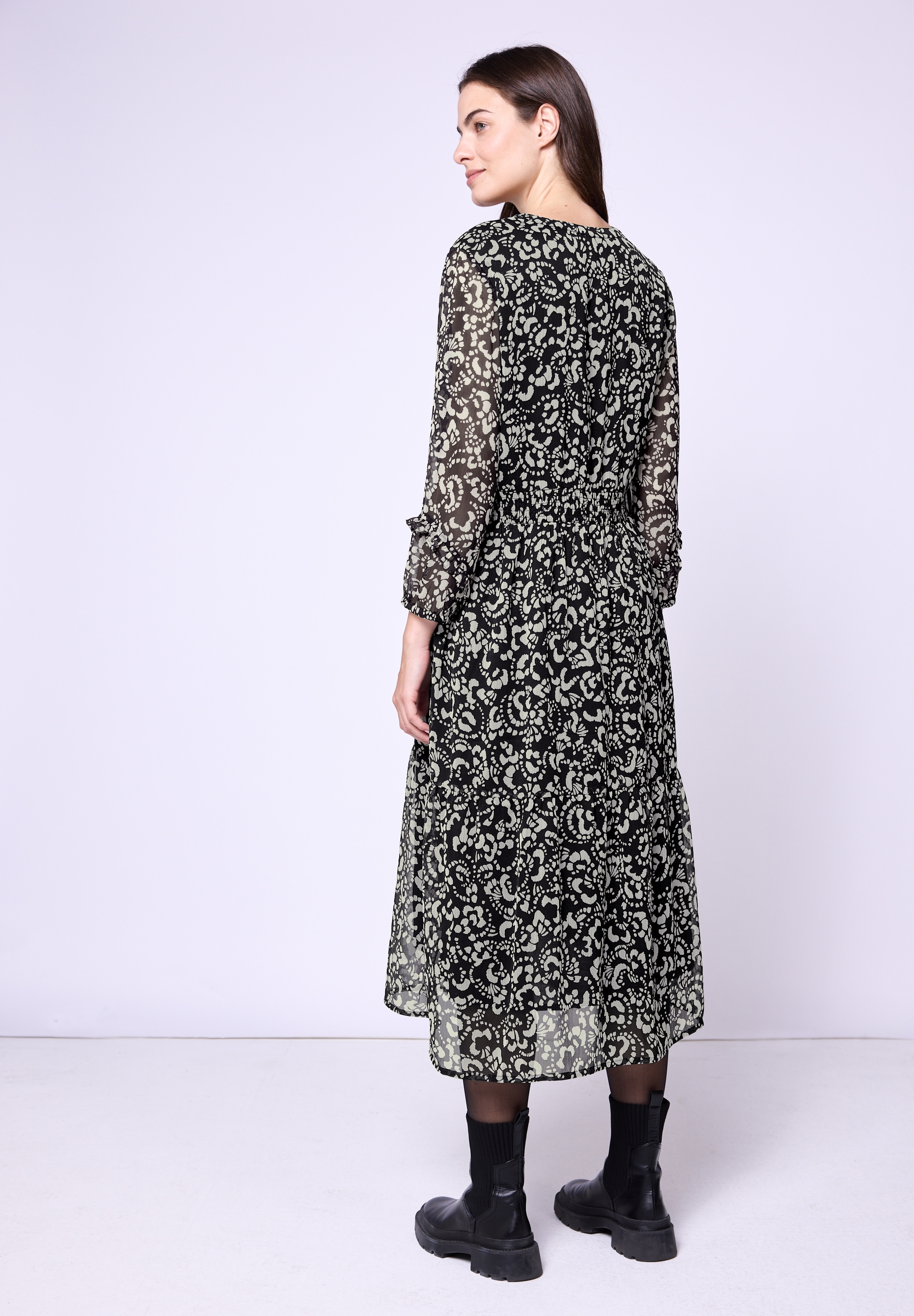 STREET ONE STUDIO Midikleid Ohne Taschen mit Volant