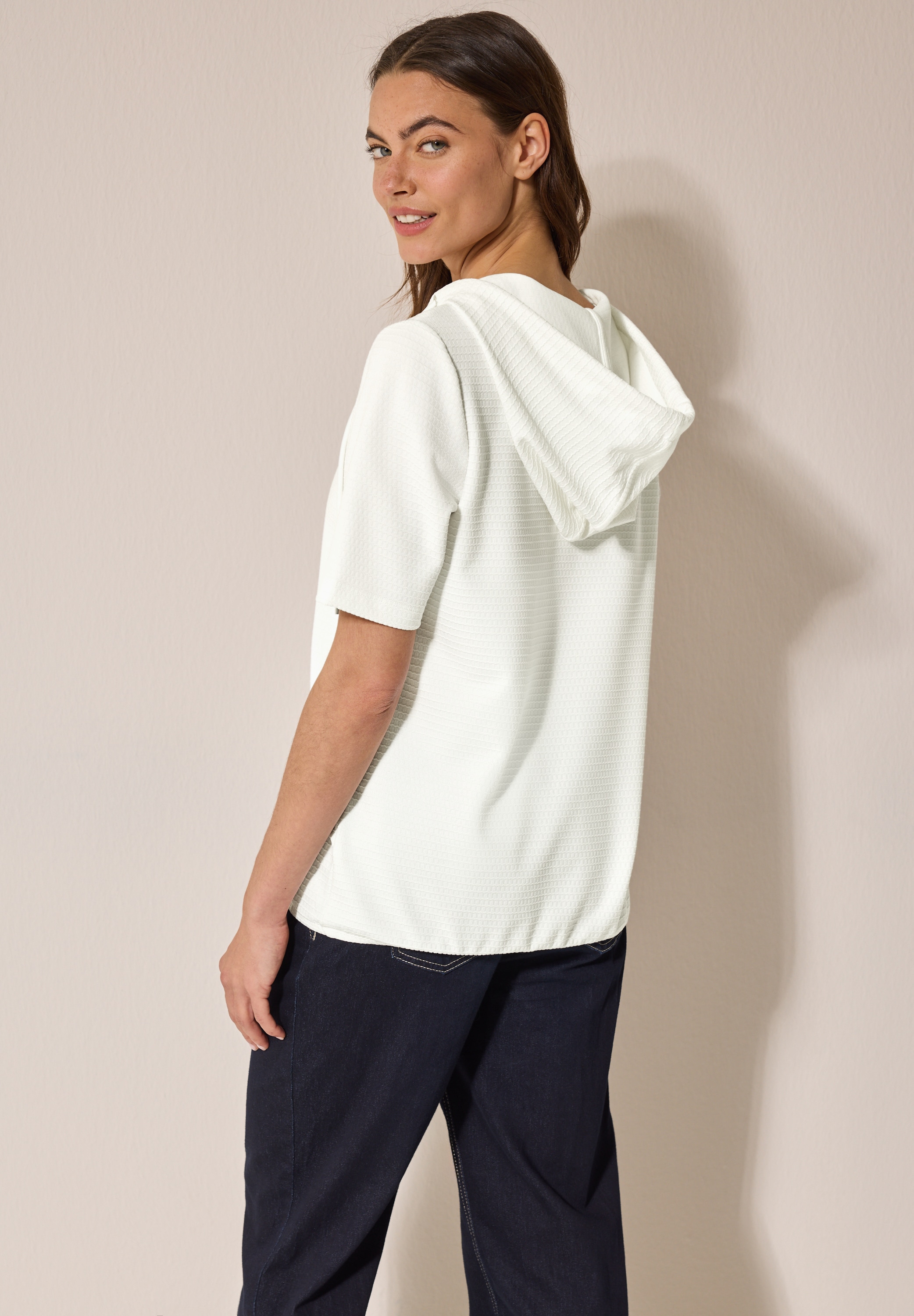 Cecil Kapuzenshirt, aus softem Materialmix