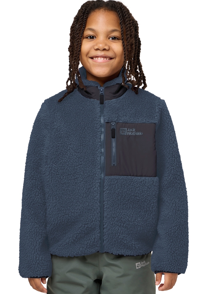 Jack Wolfskin Fleecejacke „ICE CURL JACKET K“ Wärmend, winddicht, Übergangsjacke für Kinder