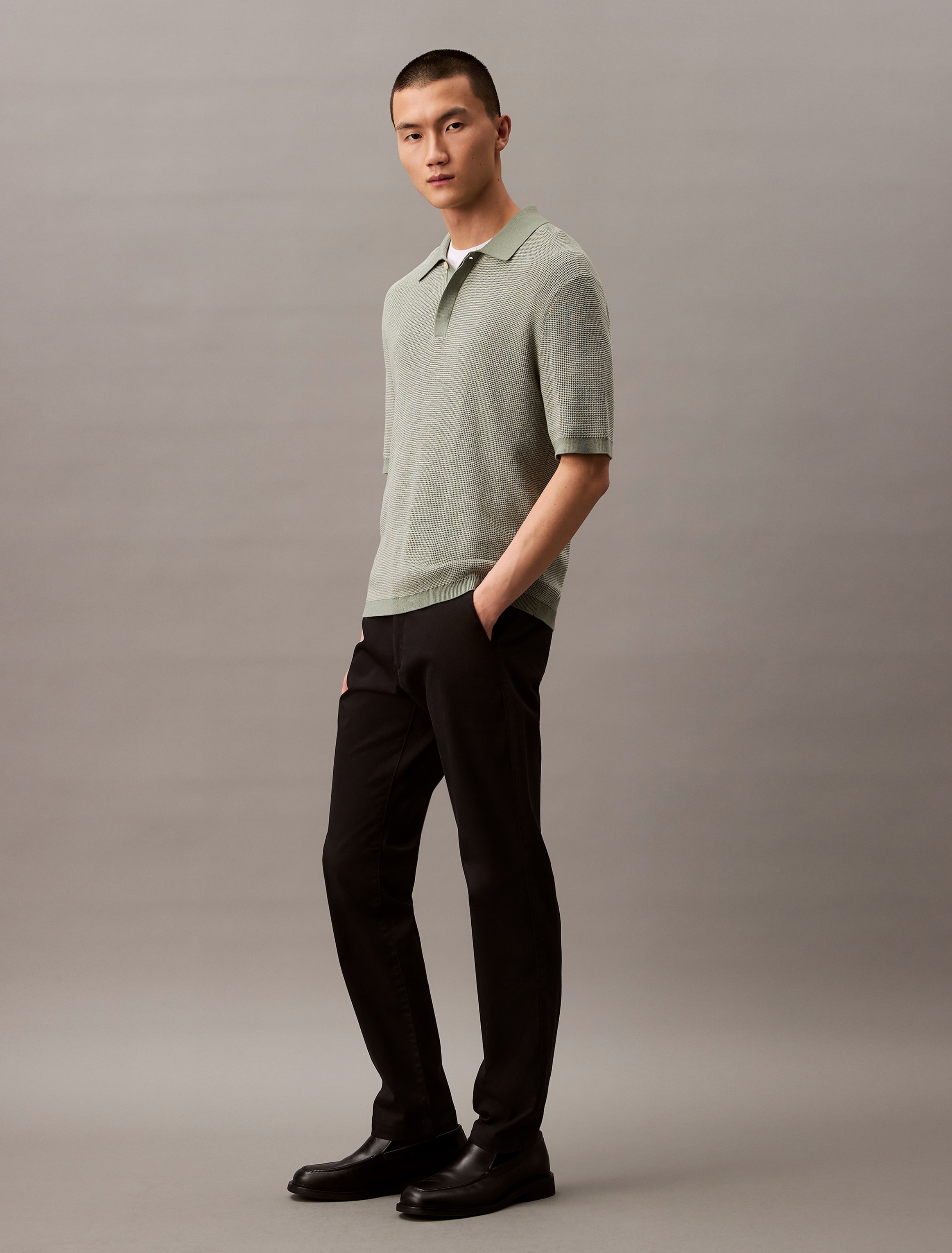 Calvin Klein Stoffhose »SLM CTTN STRTCH CHN«, Mit Gürtelschlaufen