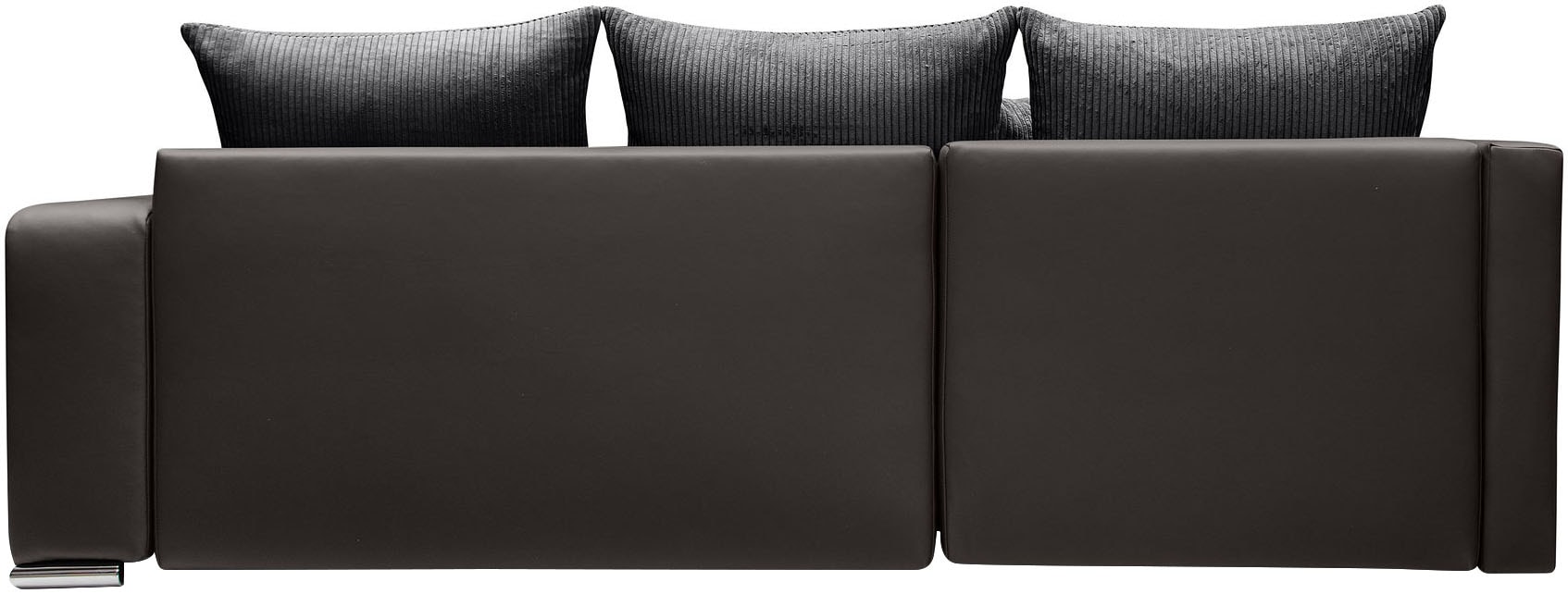 COLLECTION AB Ecksofa »L-Form«, Regalarmlehne mit LED RGB Beleuchtung,Bettfunktion und Bettkasten
