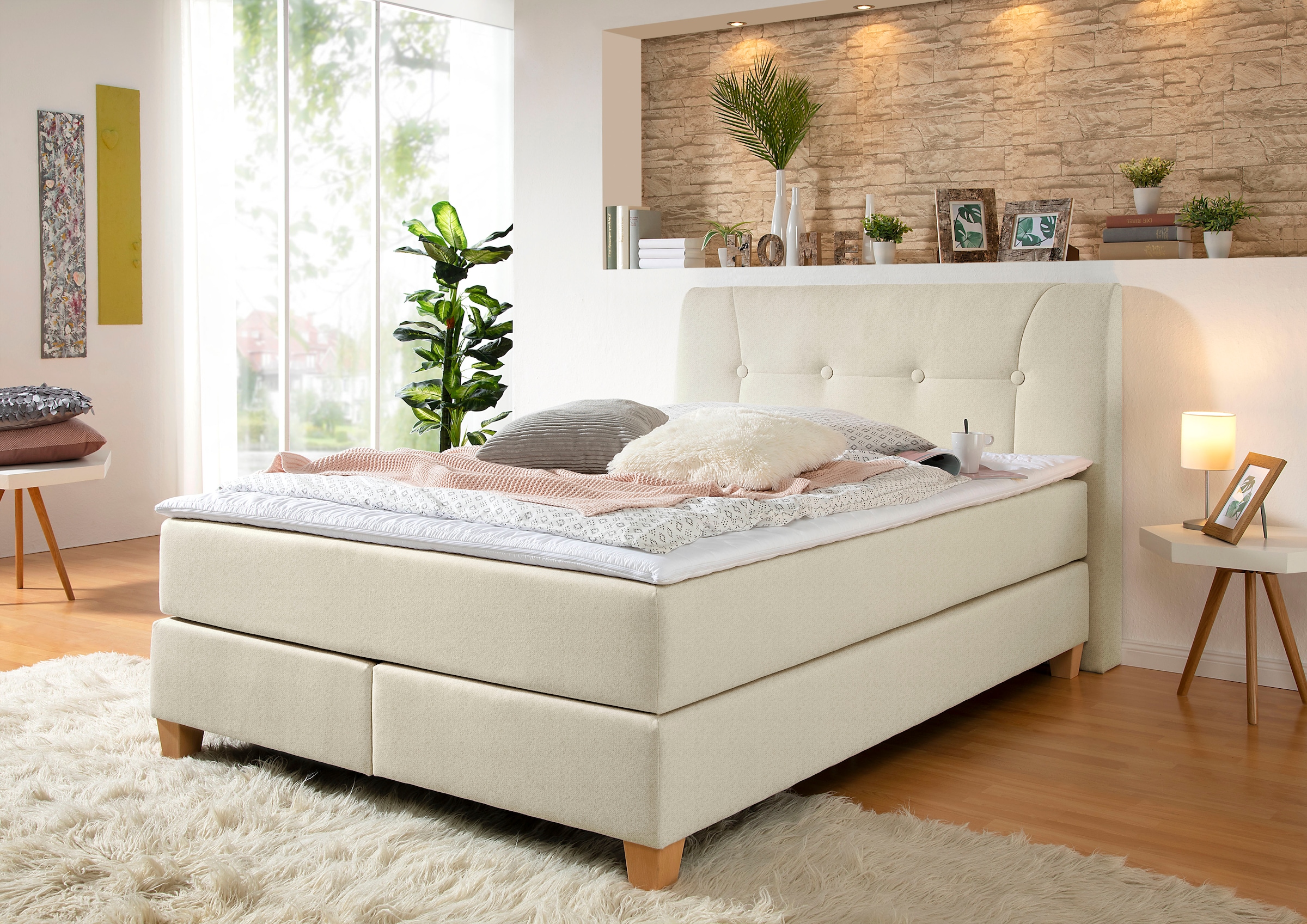 Boxspringbett »Calloway«, inkl. Topper, XXL-Ausführung, in 4 Farben, 5 Breiten, 3...