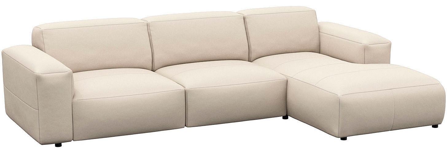 FLEXLUX Ecksofa »Lucera bequem und komfortabel durch hochwertigen Sitzaufbau, L.Form«, modern & anschmiegsam, Kaltschaum, Stahl-Wellenunterfederung
