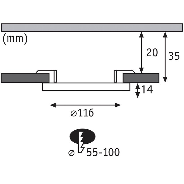 Paulmann LED Einbaustrahler »LED Einbaupanel Cover-it rund 116mm 6W 3.000K  Weiß matt«, 1 flammig-flammig, LED Einbaupanel Cover-it rund 116mm 6W  3.000K Weiß matt kaufen | BAUR