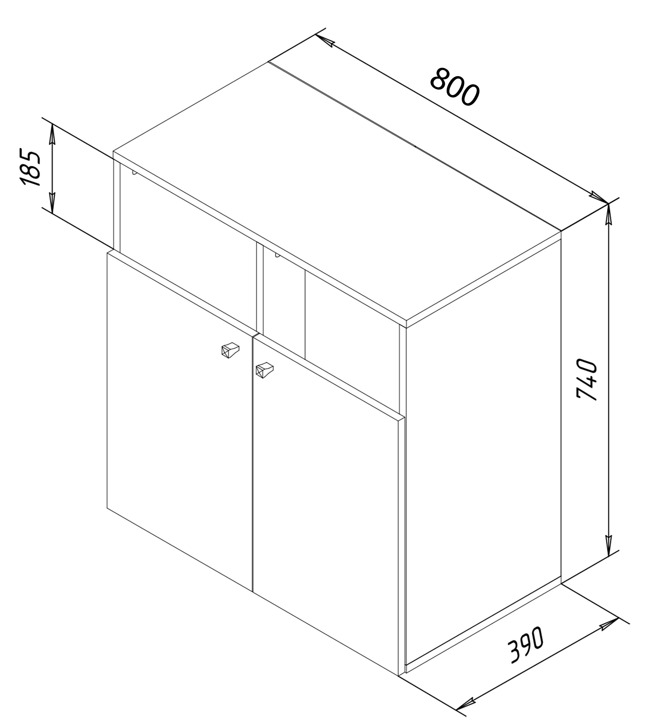 VCM Hochschrank »Wäscheschrank Wäschetruhe Wäschebox Dreso L 2-f«