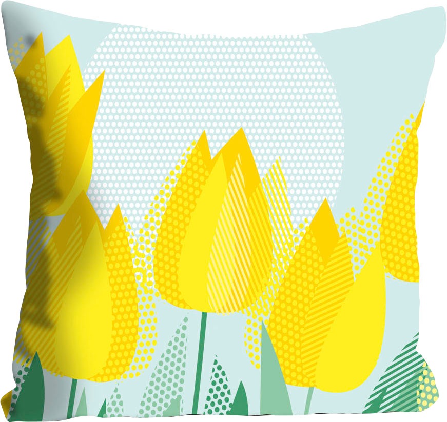 queence Dekokissen "Rebekka" mit gelben Tulpen günstig online kaufen