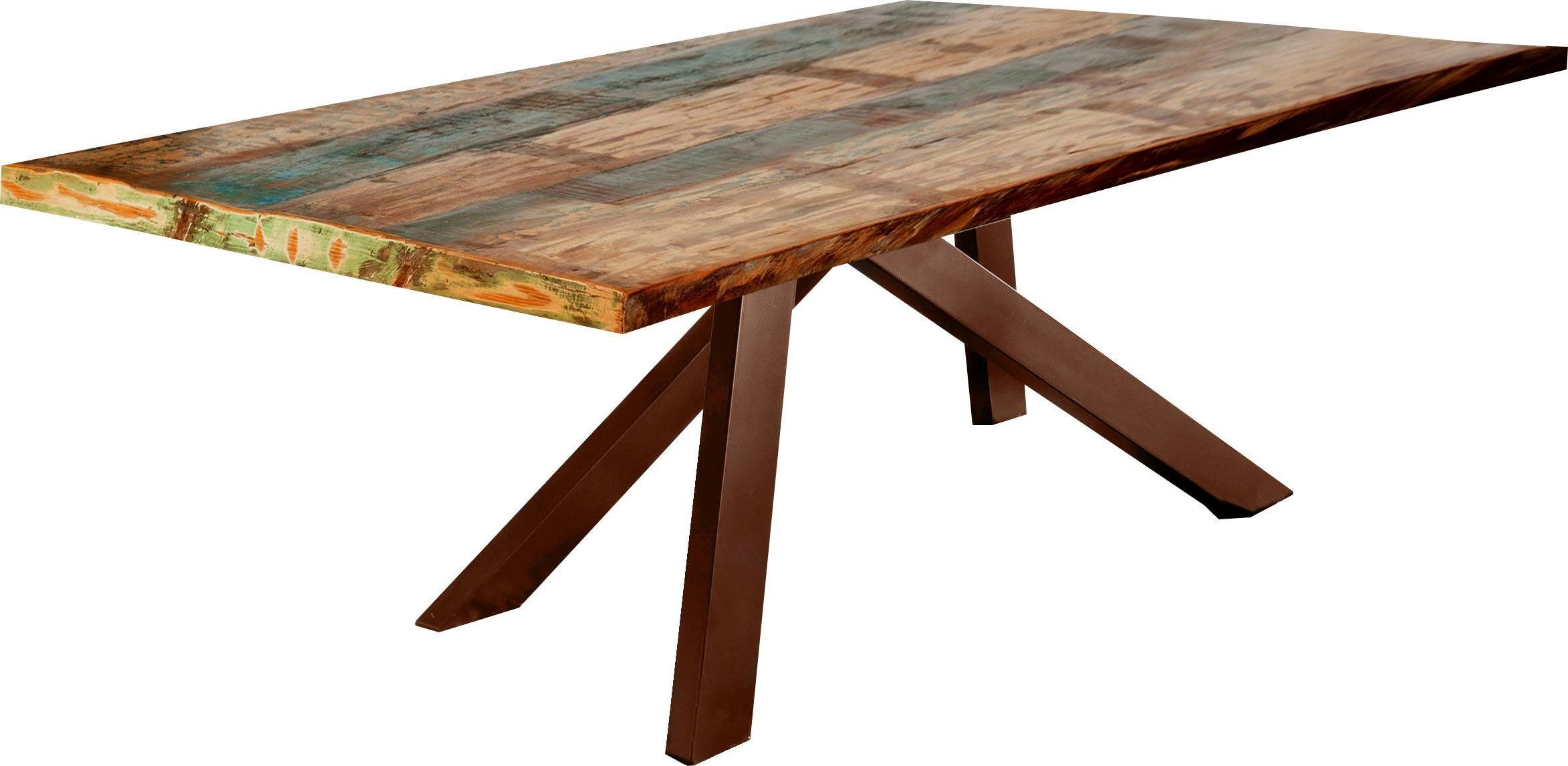 SIT Esstisch Tops&Tables, mit bunter Altholzplatte, Shabby Chic, Vintage
