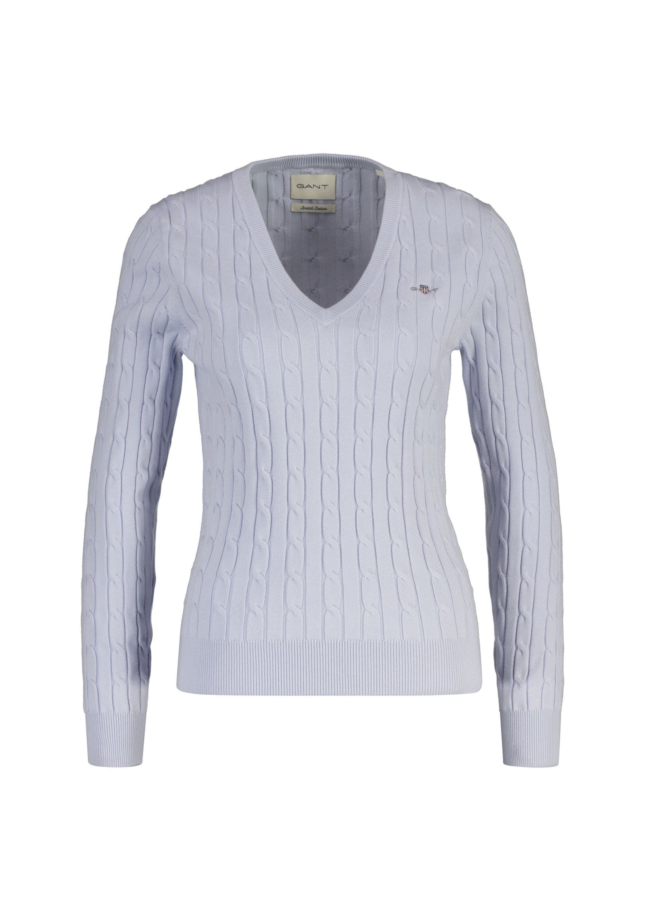 Gant Sweater "Strickpullover STRETCH COTTON CABLE V-NECK" günstig online kaufen