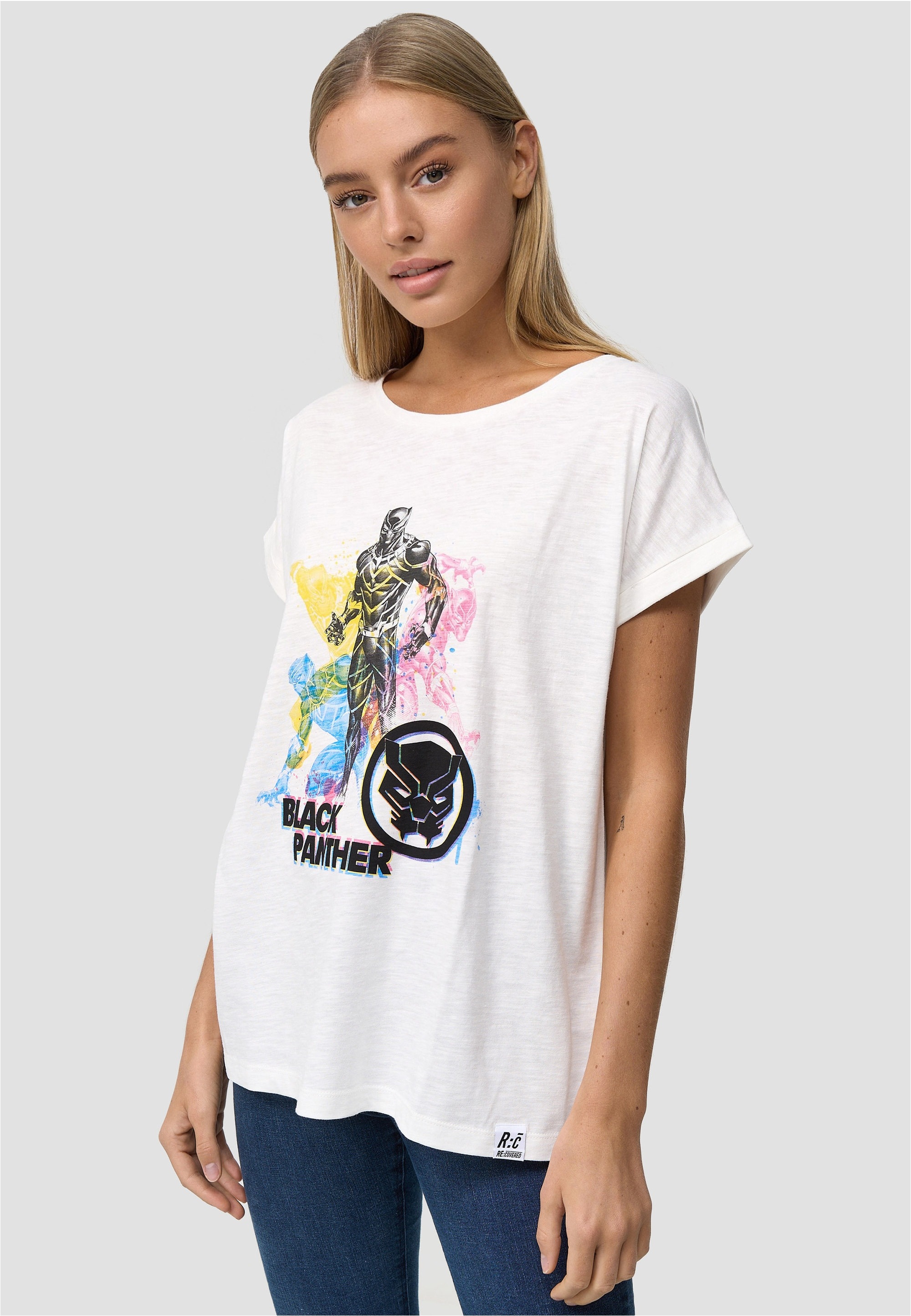 Recovered T-Shirt "Black Panther", (1 tlg.), mit coolem Black Panther-Print günstig online kaufen