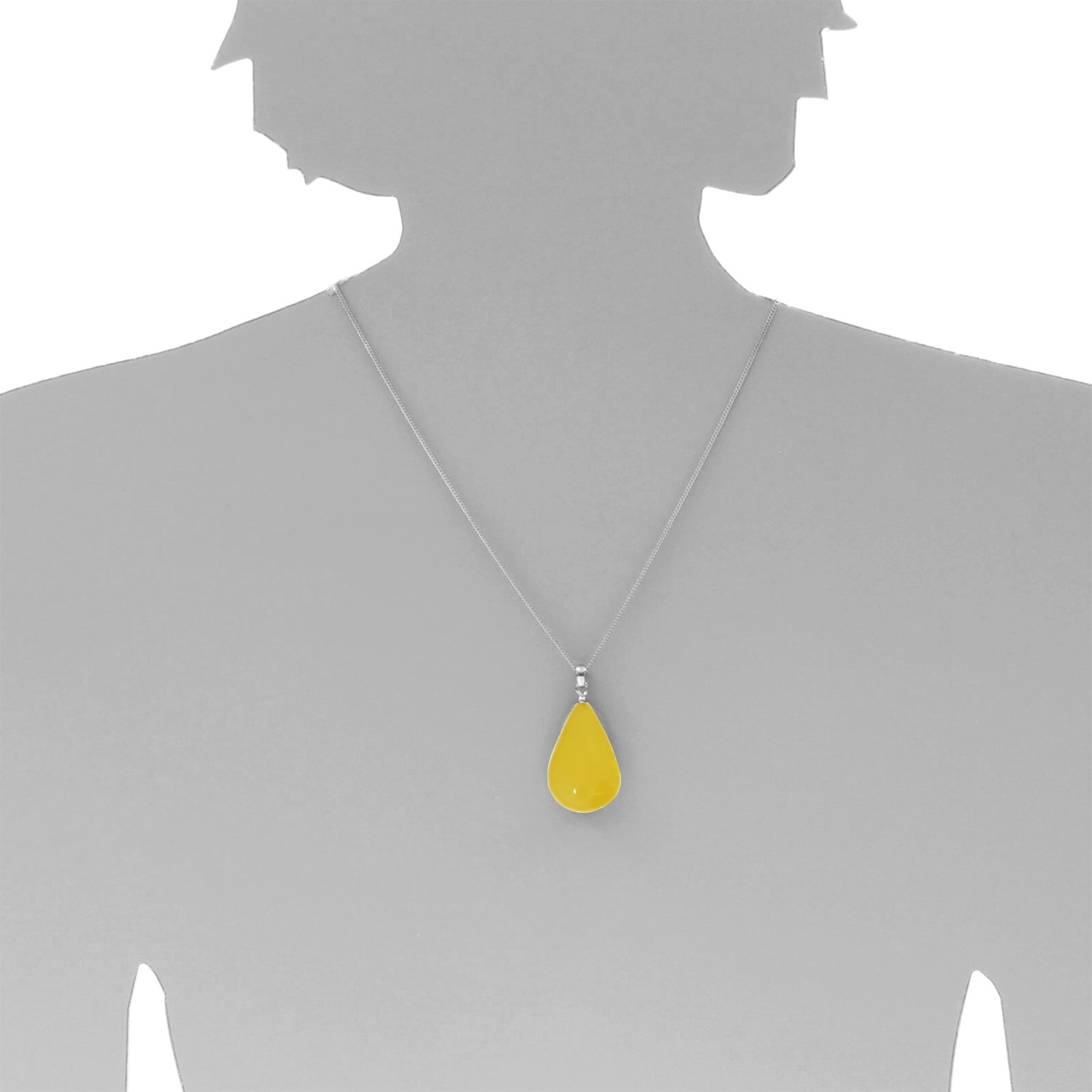 OSTSEE-SCHMUCK Kette mit Anhänger »Ostsee-Schmuck Kette mit Anhänger Tropfen ca. 34 mm lang«, (2 tlg.)