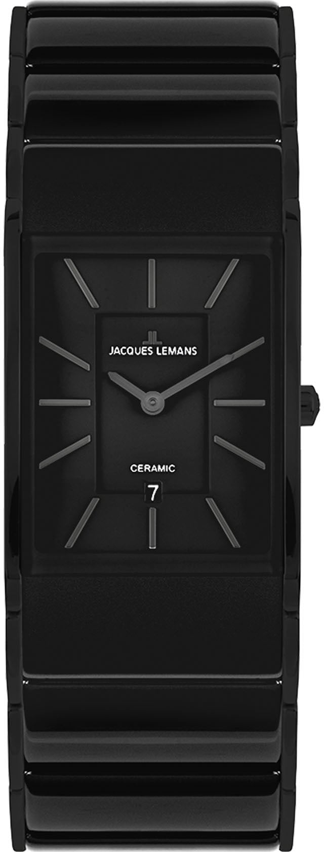 Jacques Lemans Keramikuhr »Dublin«, Quarzuhr, Armbanduhr, Damenuhr, Herrenuhr, Datumsanzeige,analog