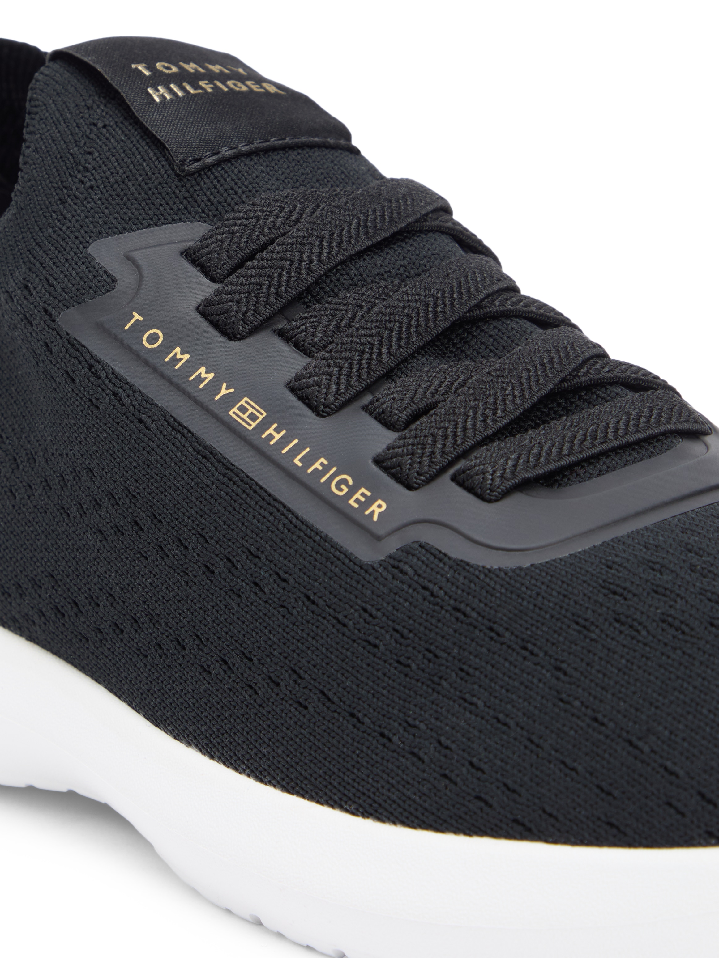 Tommy Hilfiger Slip-On Sneaker »TH KNIT EXTRALIGHT RUNNER«  Freizeitschuh, Halbschuh, Slipper mit elastischen Schnürsenkeln