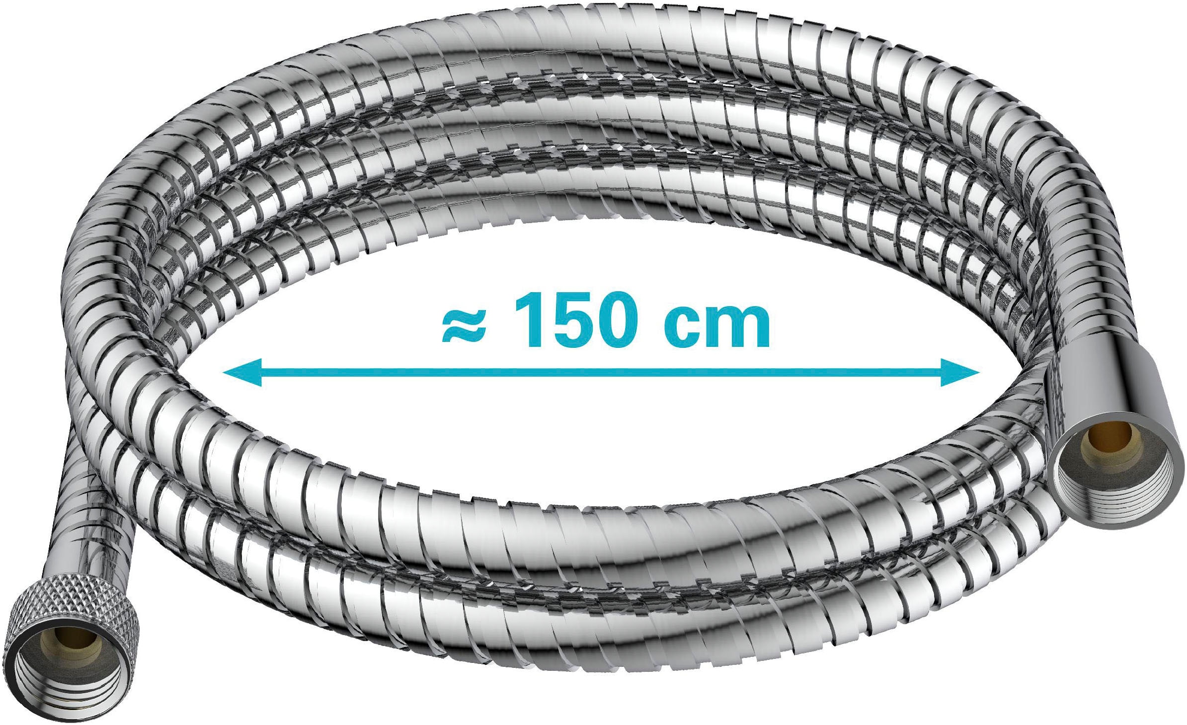 Eisl Brauseschlauch, 150 cm, Edelstahl, inkl. Wasserspardichtung - bis 50% Wasserersparnis