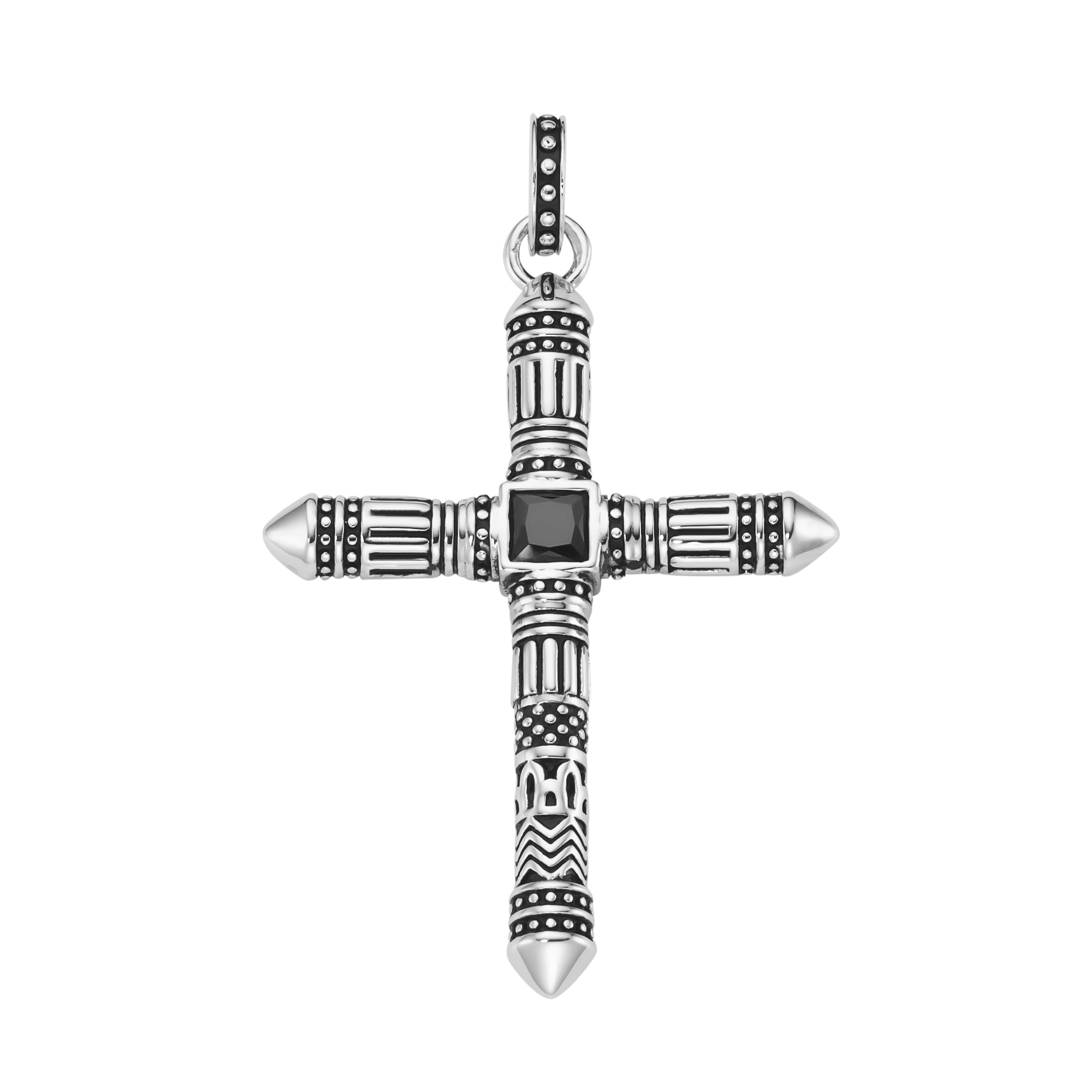 GIORGIO MARTELLO MILANO Kreuzanhänger »Kreuz mit schwarzen Zirkonia, Silber 925« ()