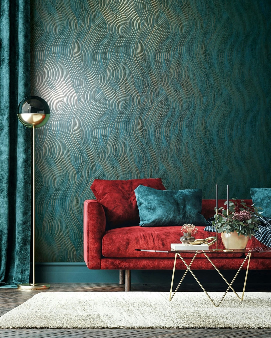 Marburg Vliestapete »Tapete Wavy Stripes«, geometrisch, moderne Vliestapete für Wohnzimmer Schlafzimmer Küche