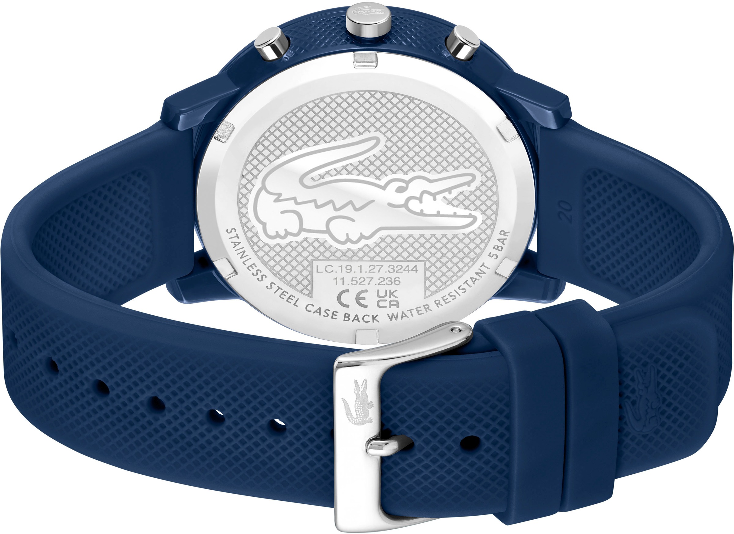 Lacoste Chronograph »LACOSTE.12.12 CHRONO«, Quarzuhr, Armbanduhr, Herrenuhr, Stoppfunktion, Silikonarmband