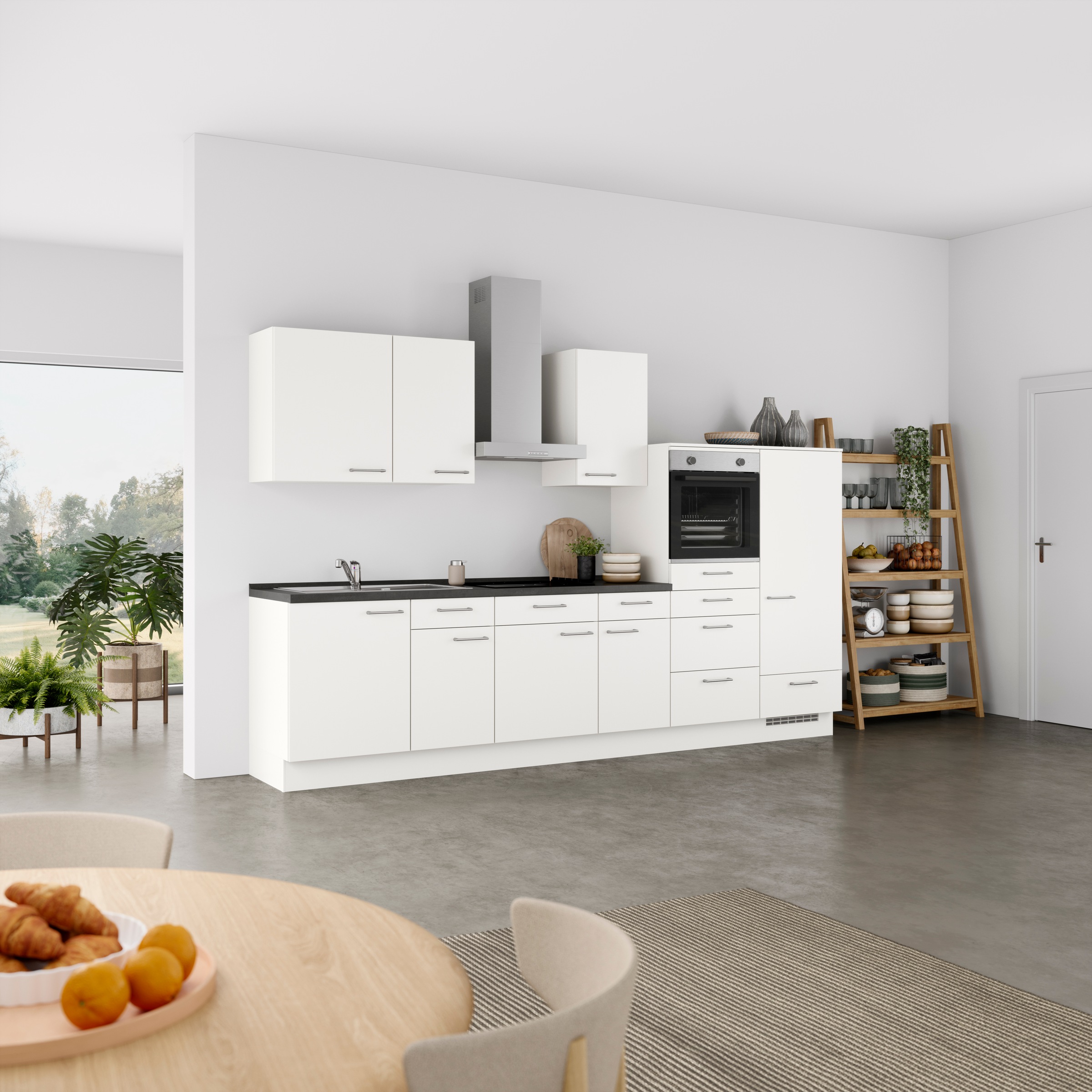 nobilia® Küchenzeile »"Laser I"«, vormontiert, Ausrichtung wählbar, Breite 330 cm, wahlw. mit E-Geräten