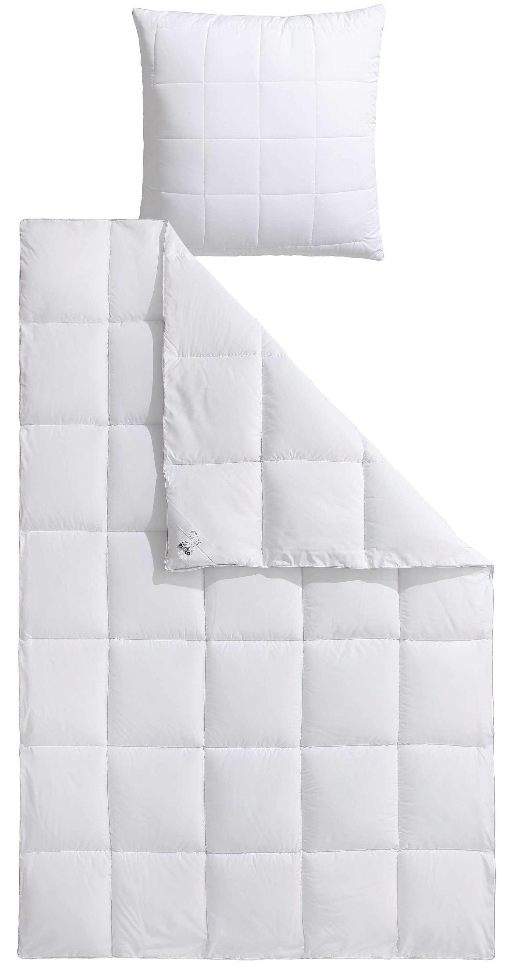 RIBECO Microfaserbettdecke + Kopfkissen "Isabel" Luxus Daunenfeeling mit na günstig online kaufen