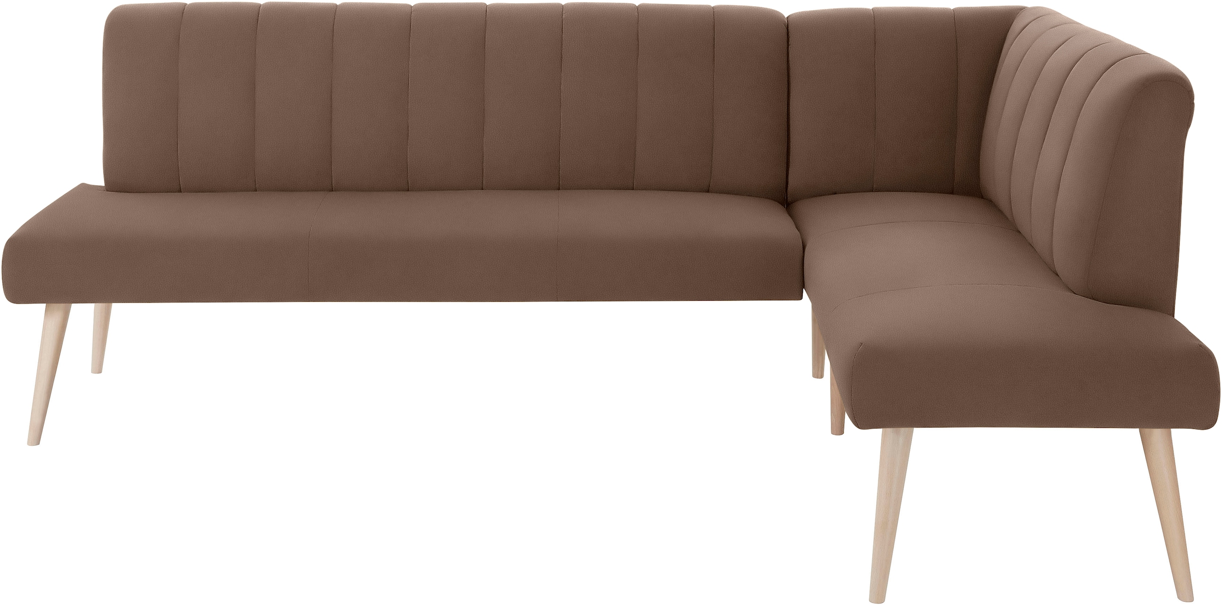 exxpo - sofa fashion Eckbank »Costa, moderne Rückensteppung, bequem und elegant, hoher Holzfuß«, hochwertig verarbeitet, Frei im Raum stellbar