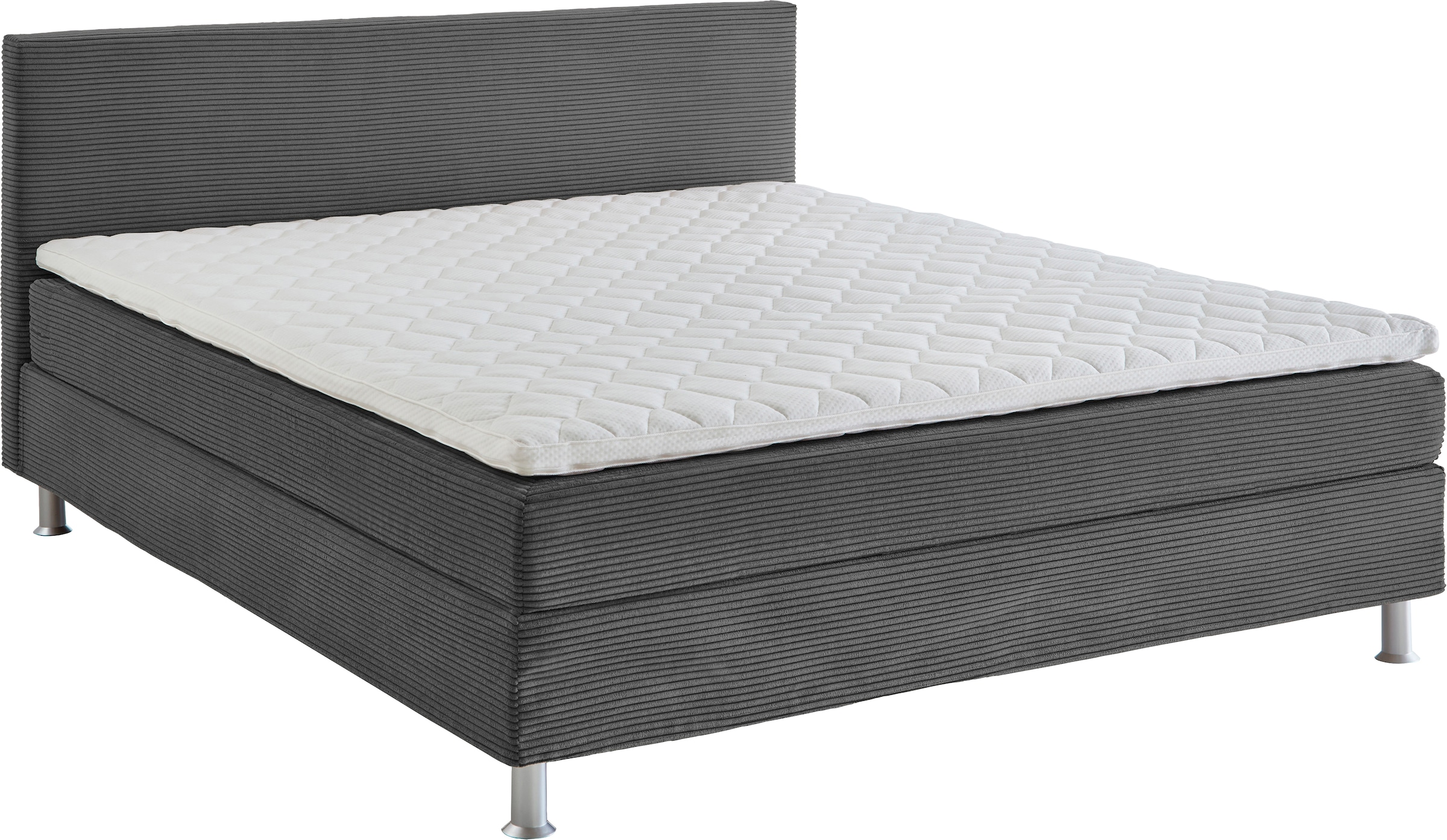 Lit Box Spring Edison Gris Foncé 180x200cm 4