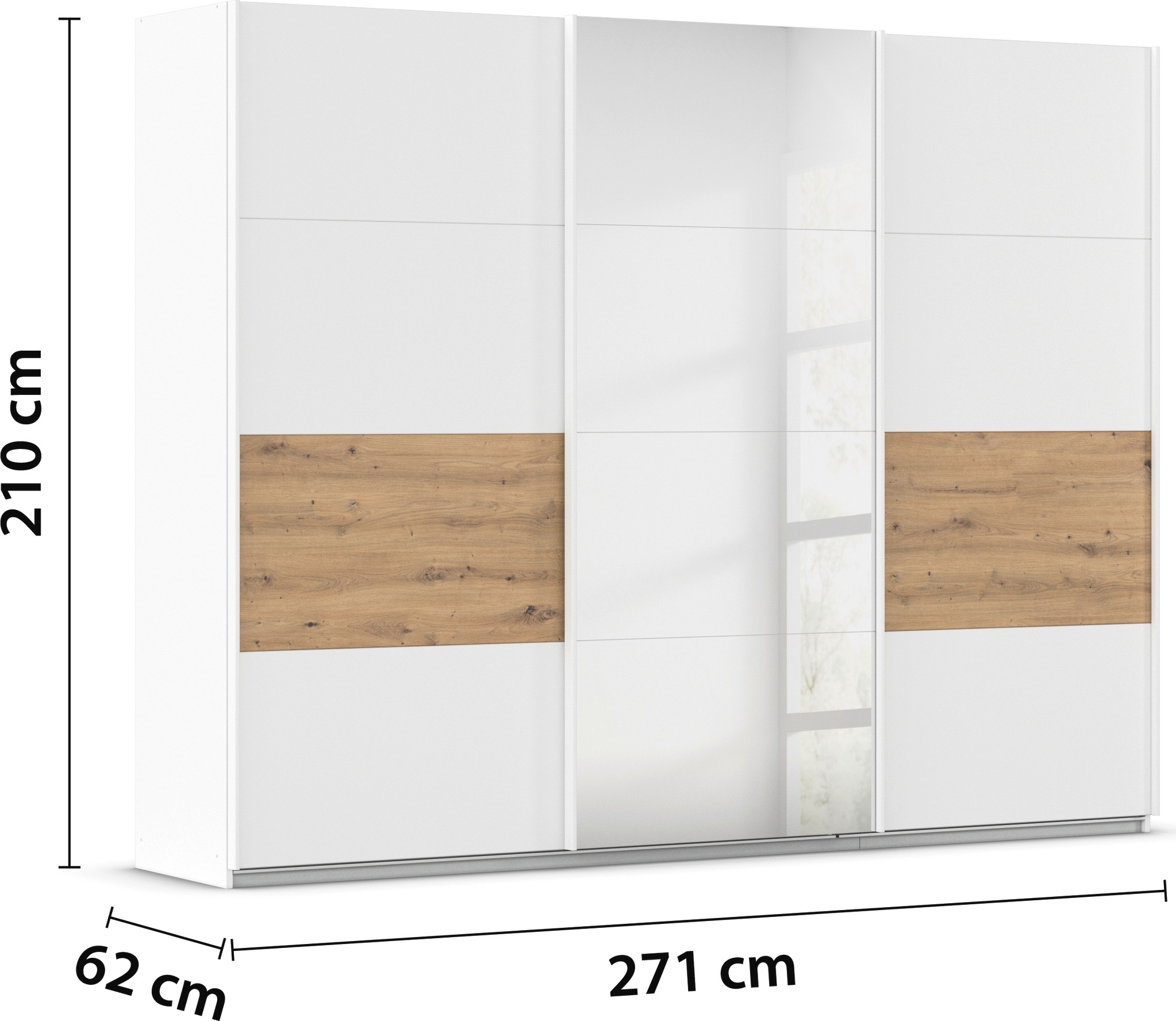 rauch Schwebetürenschrank »Schwebetürenschrank Kleiderschrank Schrank Garderobe CORTONA«, inkl. Inneneinteilung, 2 Stoffboxen und zusätzlichen Einlegeböden