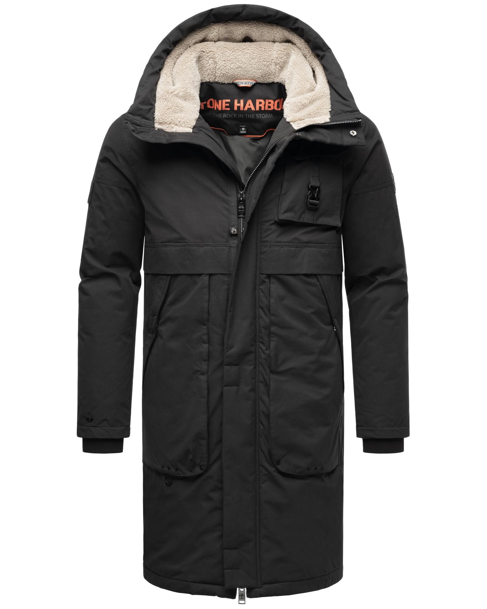 Stone Harbour Wintermantel »Cyriaan XX«, Langer Herren Winterparka mit großen Eingrifftaschen