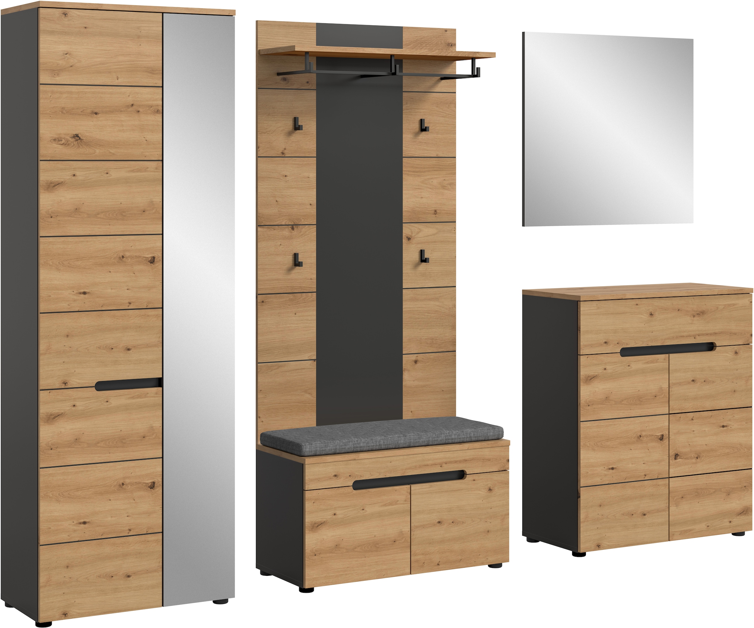 INOSIGN Garderoben-Set, (Set, 6 St., bestehend aus: Schrank, Sitzbank, Sitz günstig online kaufen