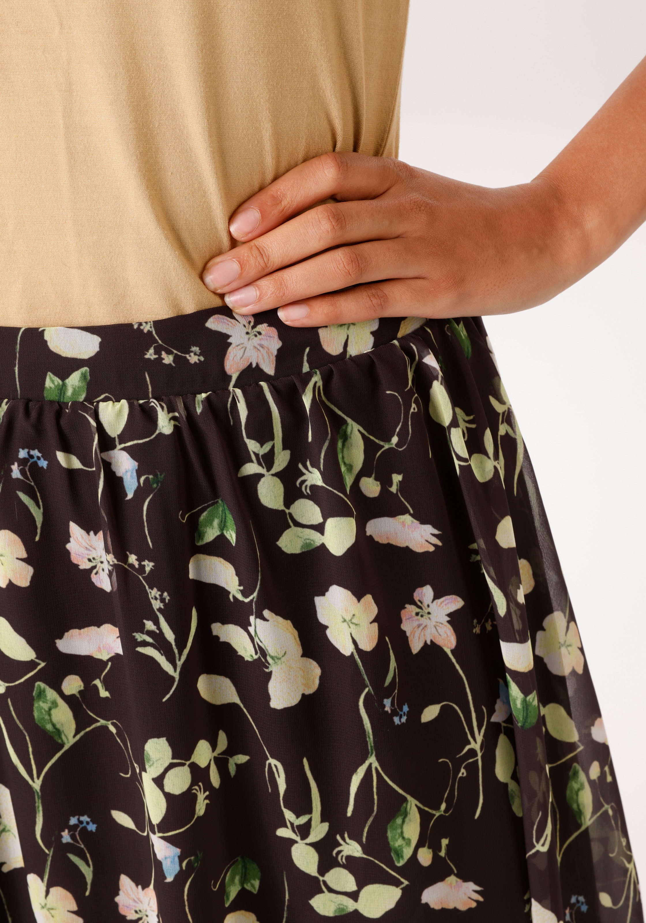 Thumbnail - Aniston CASUAL Maxirock mit pastellfarbenen Blumen bedruckt - NEUE KOLLEKTION