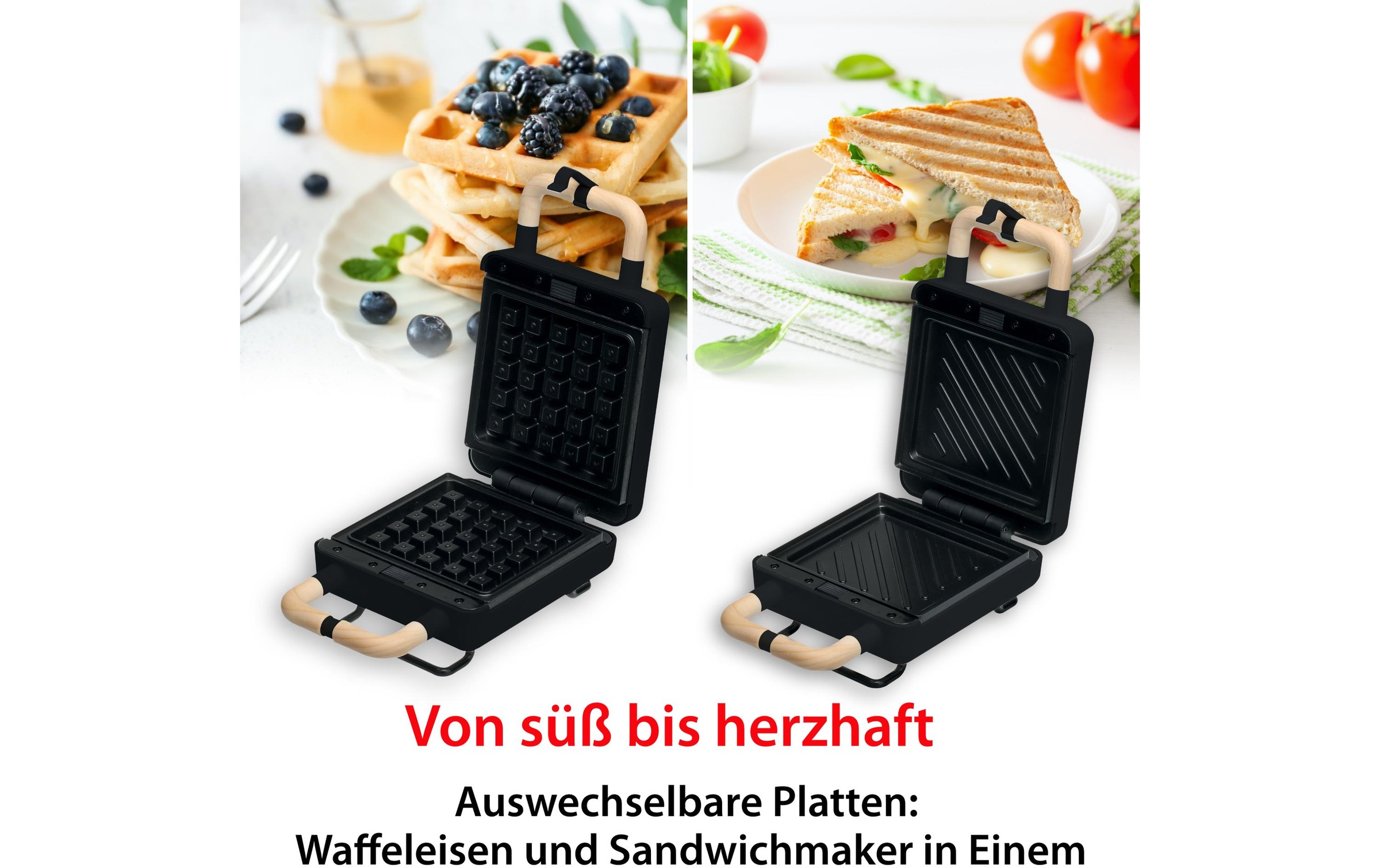 ADE Waffeleisen »Schwarz« 600 W