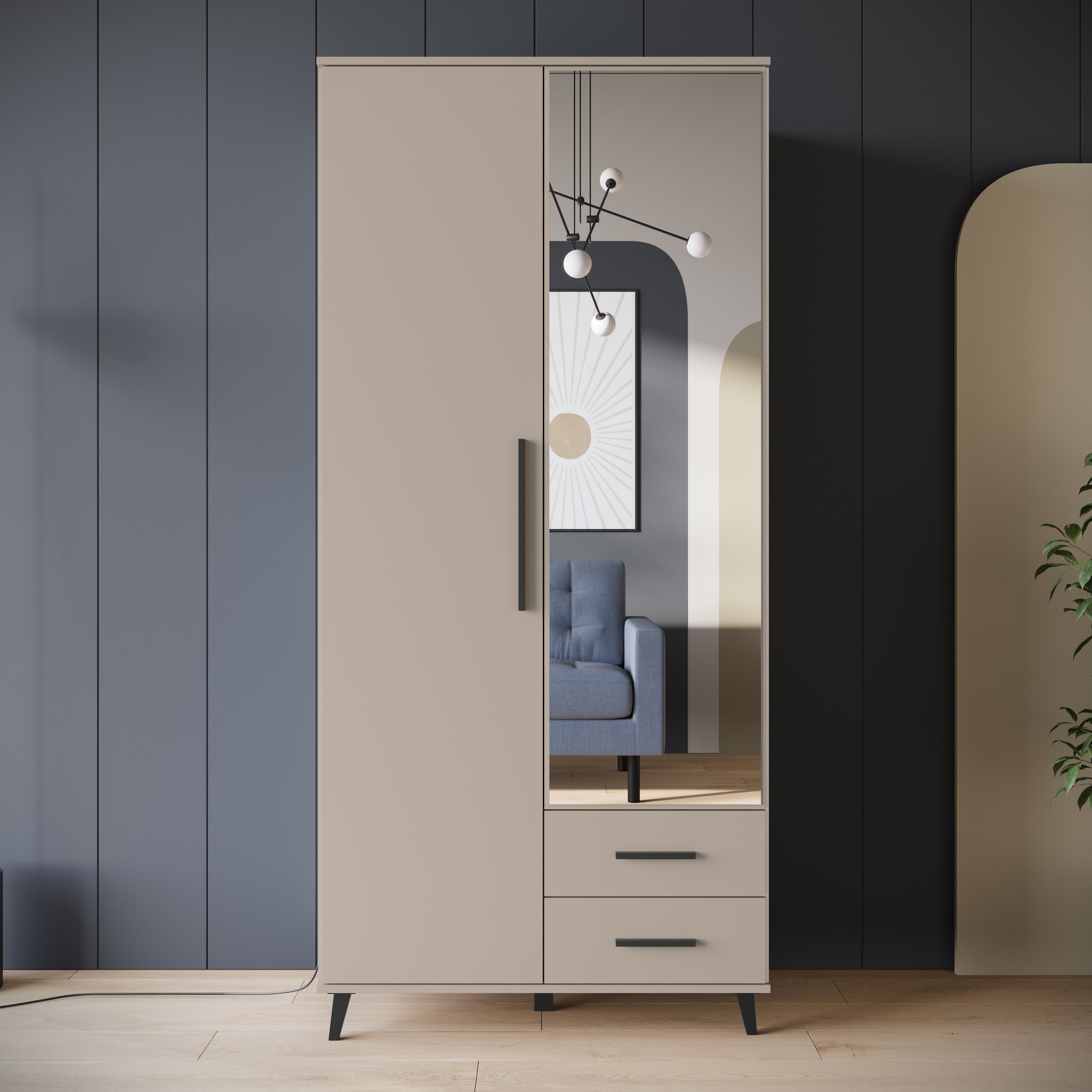 INOSIGN Kleiderschrank "Lagos, Garderobe", (Packung, 1 St.), Moderner Dreht günstig online kaufen