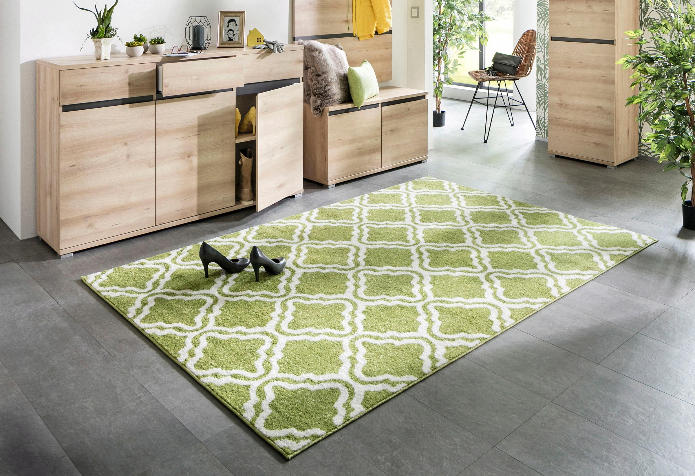 my home Teppich "Debora" rechteckig 13 mm Höhe Kurzflor Teppich, gemustert, günstig online kaufen