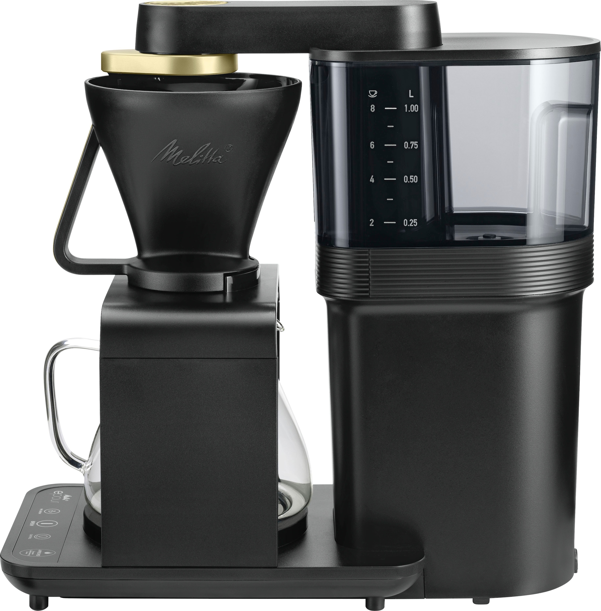 Melitta Filterkaffeemaschine »epour® 1024-12«, 1 l Kaffeekanne, Papierfilter, 1x4, Schwarz/Gold