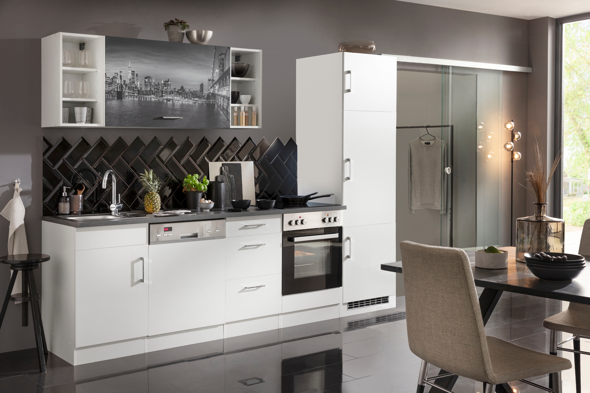 KOCHSTATION Küchenzeile "KS-Paris – Küchen mit einzigartigen Fotomotiven au günstig online kaufen