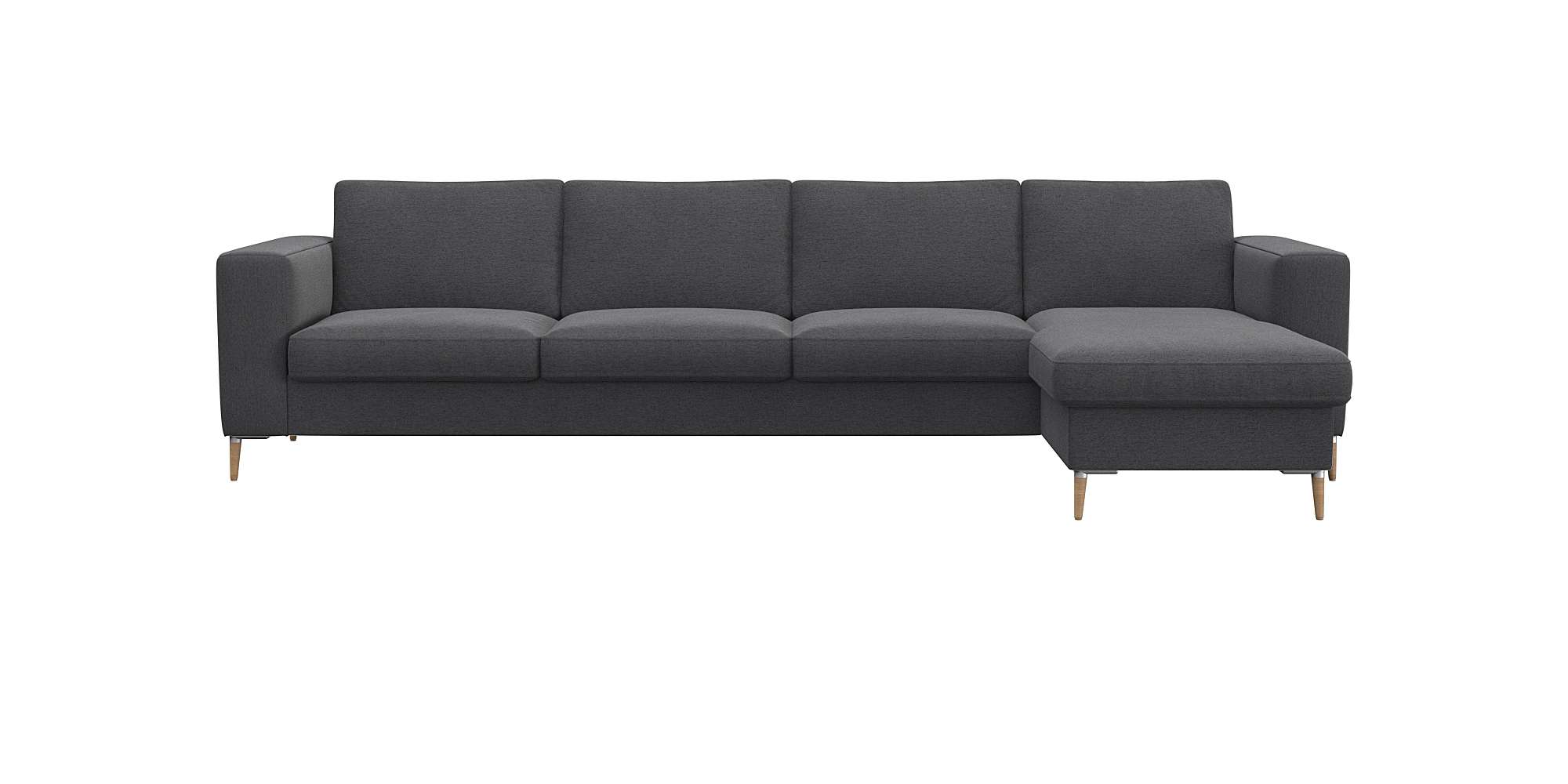 FLEXLUX Ecksofa "Fiore, super Sitzkomfort durch Kaltschaum im Sitz, L-Form" breite Armlehnen, Füße Alu+ Eiche