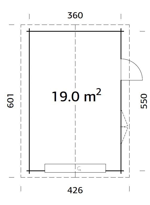 Palmako Garage BxTxH: cm, 426x598x276 Rechnung transparent mit »Roger«, Sektionaltor, BAUR per 