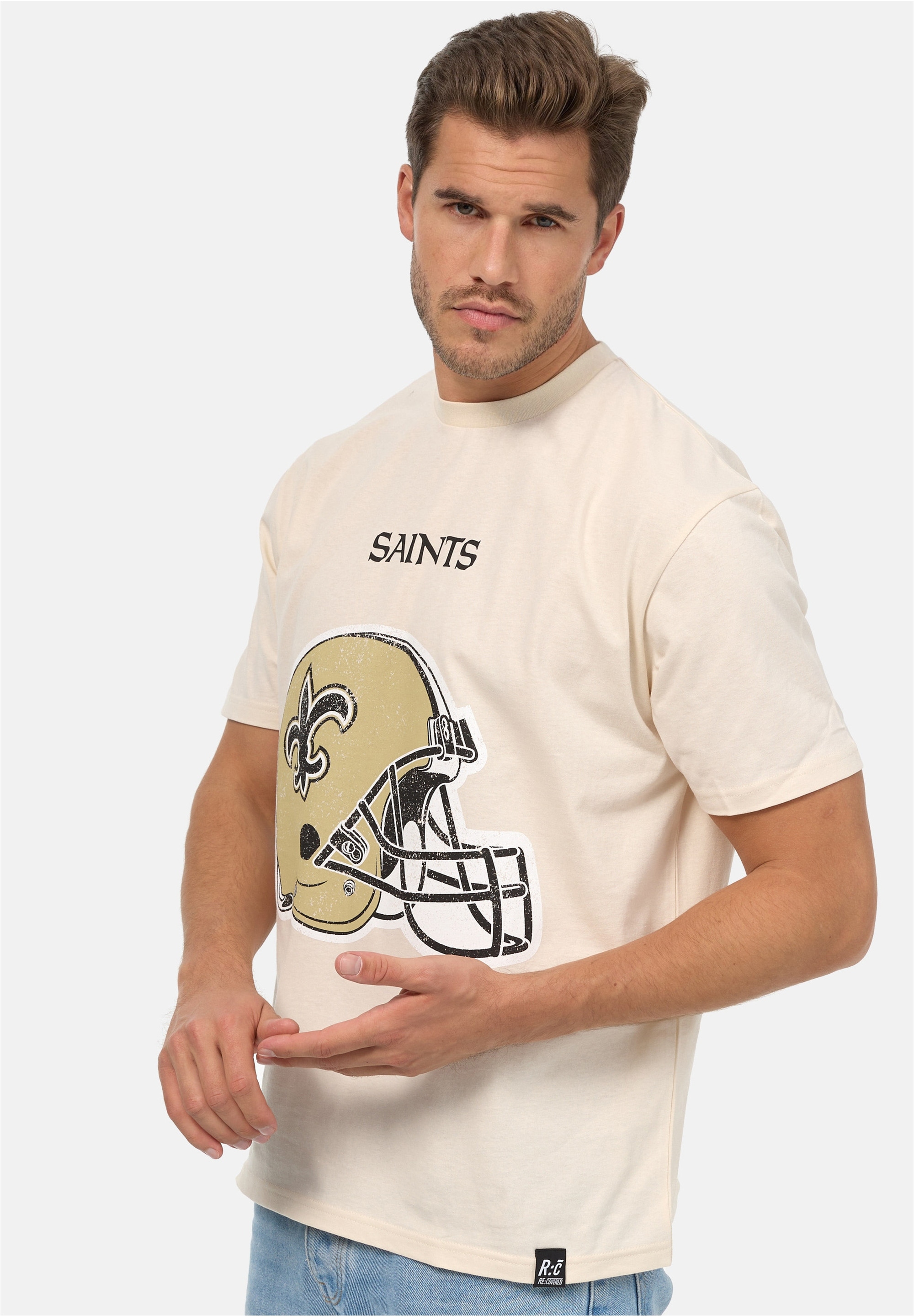 Recovered T-Shirt »NFL Saints Helmet Relaxed«, (1 tlg.), für alle Fans der New Orleans Saints