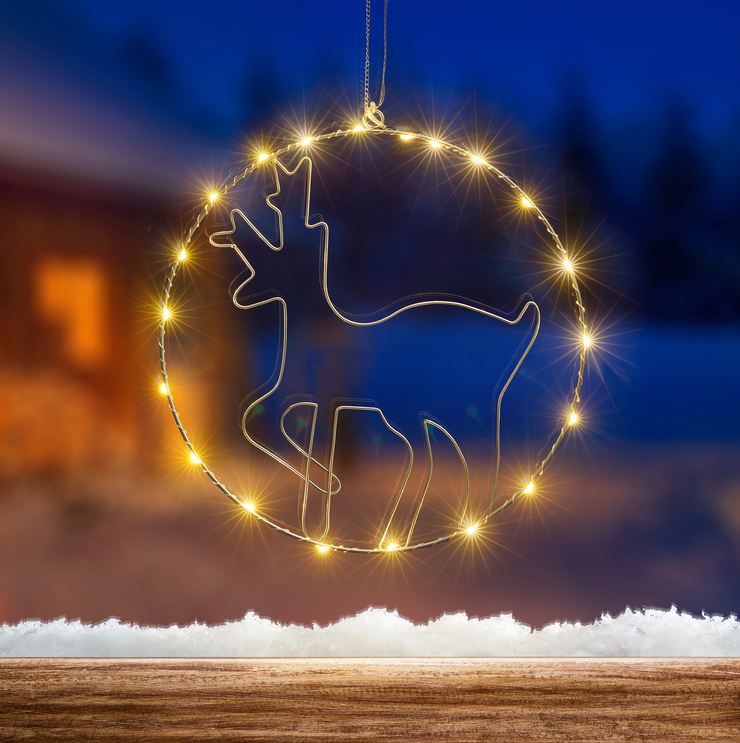 IC Winterworld LED Dekolicht »Weihnachtsdeko«, Beleuchteter Metall-Ring mit  Rentier-Motiv, Ø ca. 30cm kaufen | BAUR
