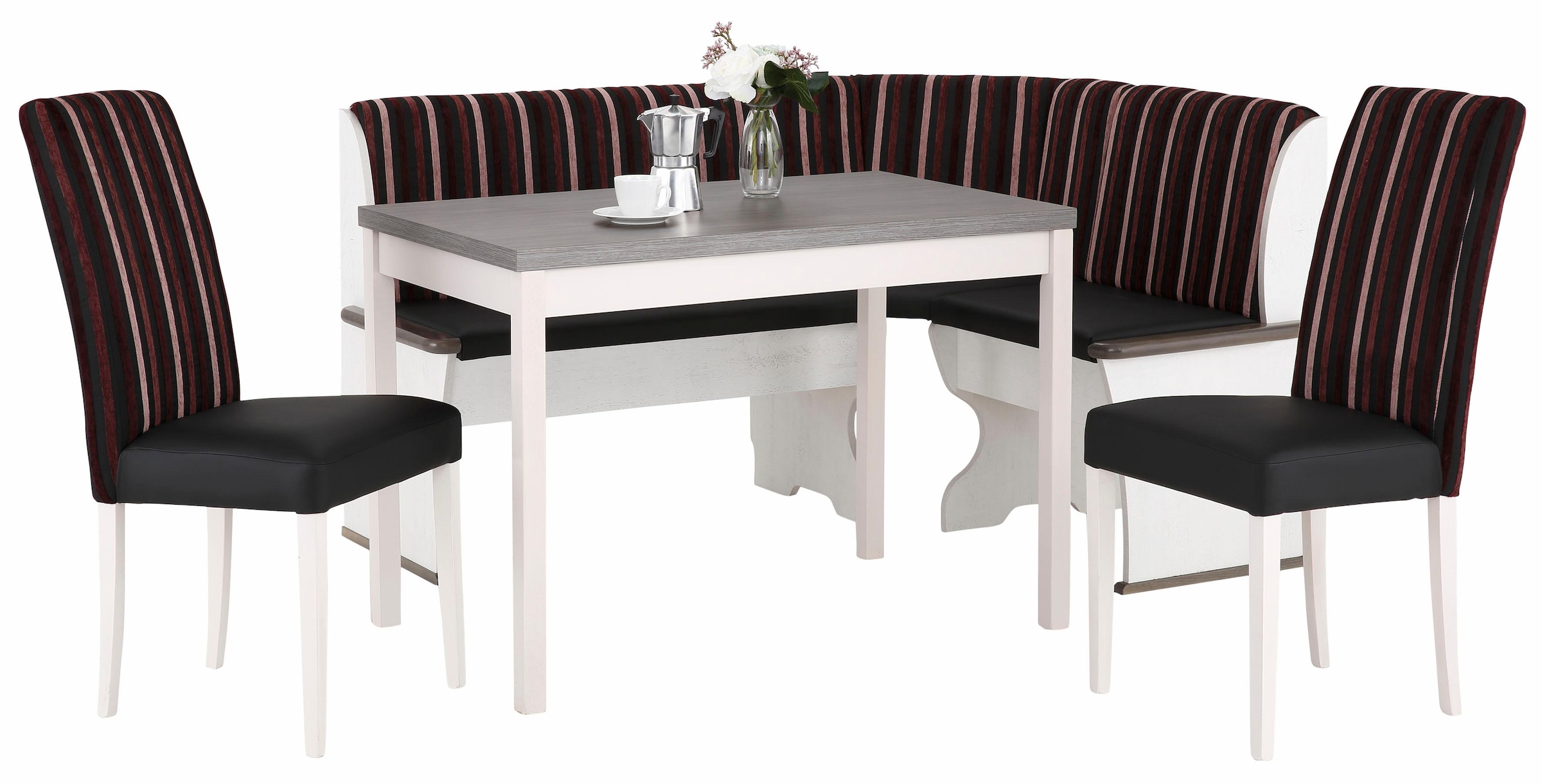 Home affaire Essgruppe »Denis«, (Set, 3 tlg.), Set bestehend aus Essbank, Tisch und 2 Stühlen